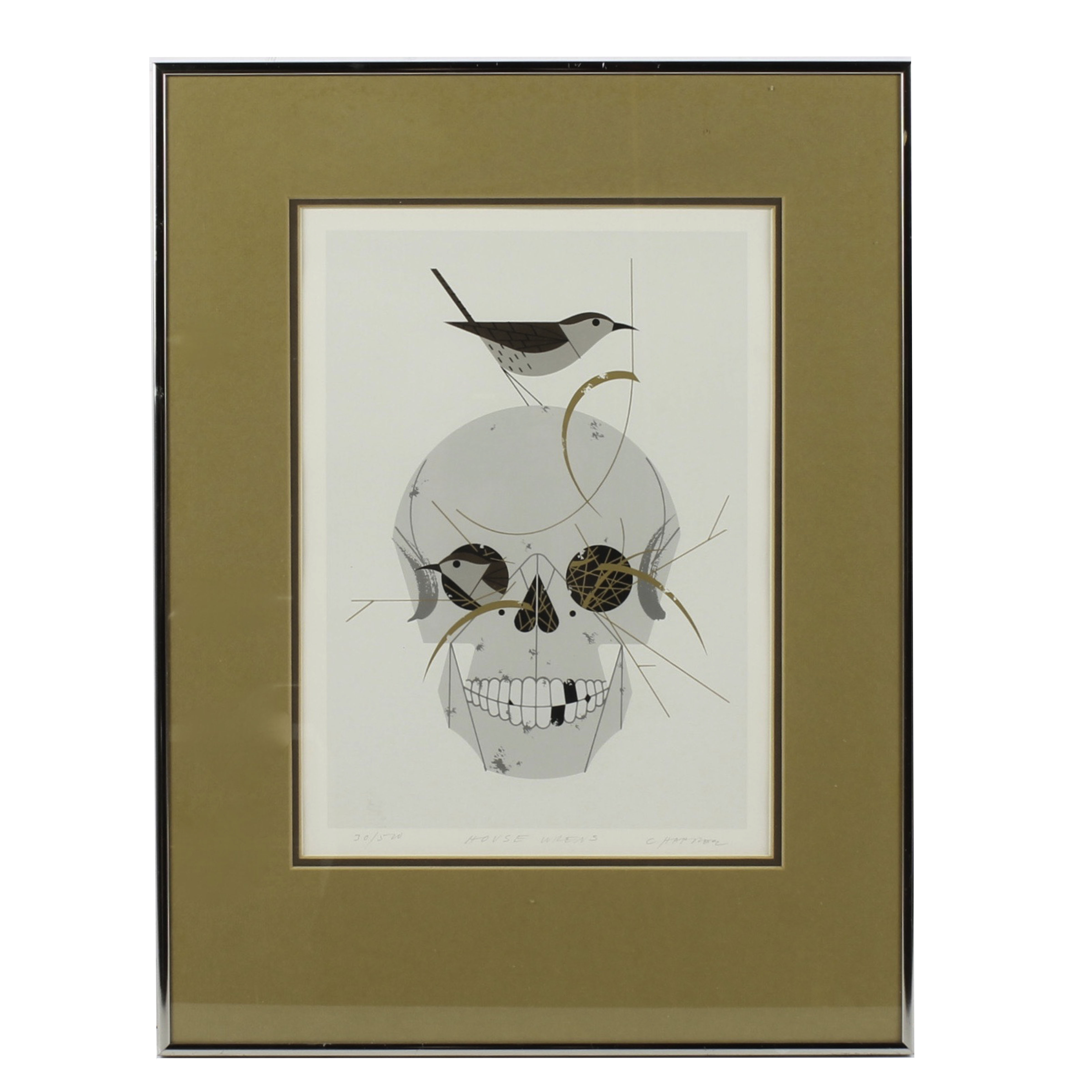 Charley Harper Serigraph "Wrented (House Wren)