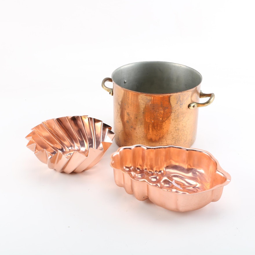 Copper Stock Pot and Baking Molds