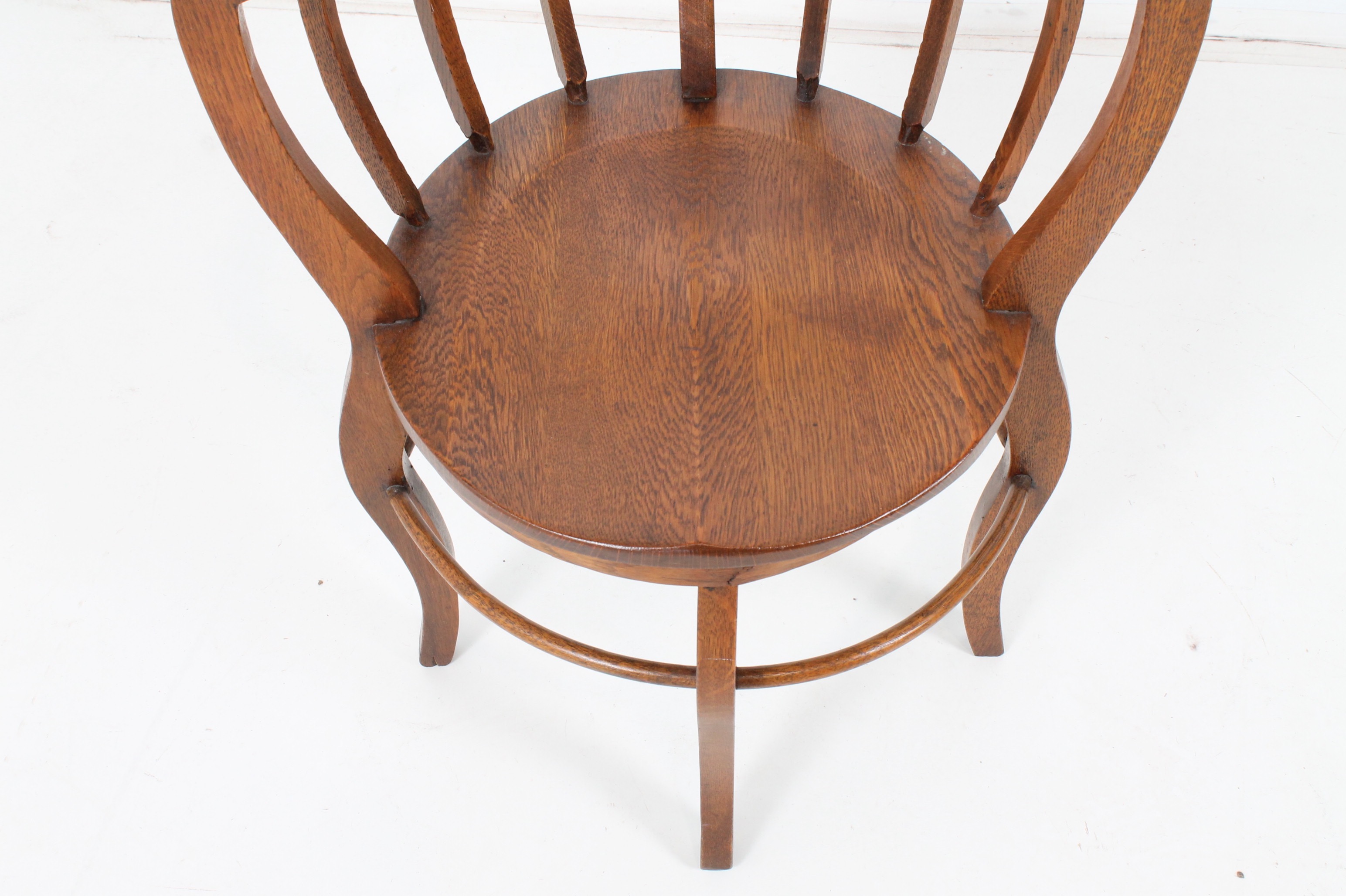 Vintage Oak Barrel Chair