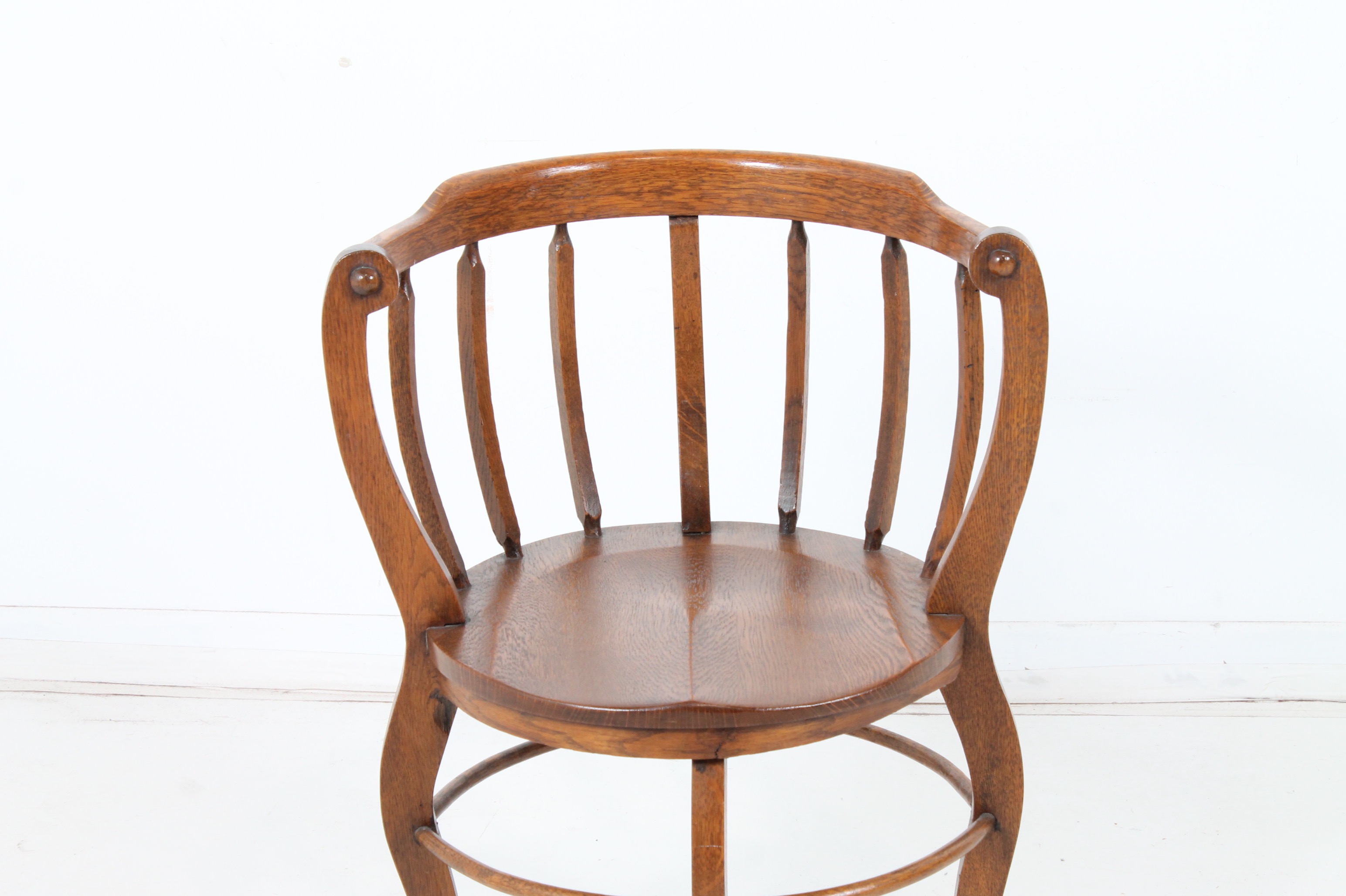 Vintage Oak Barrel Chair