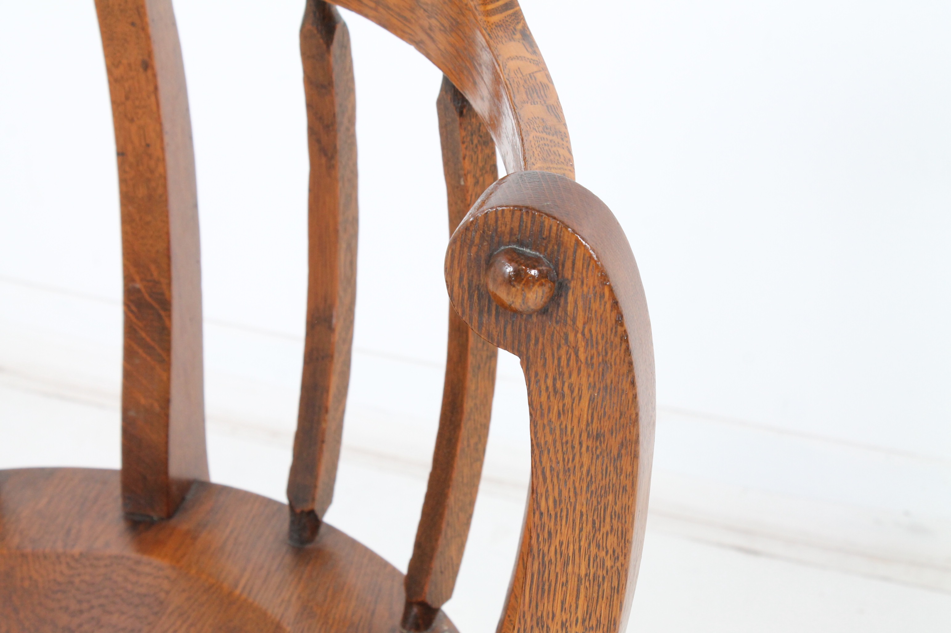 Vintage Oak Barrel Chair