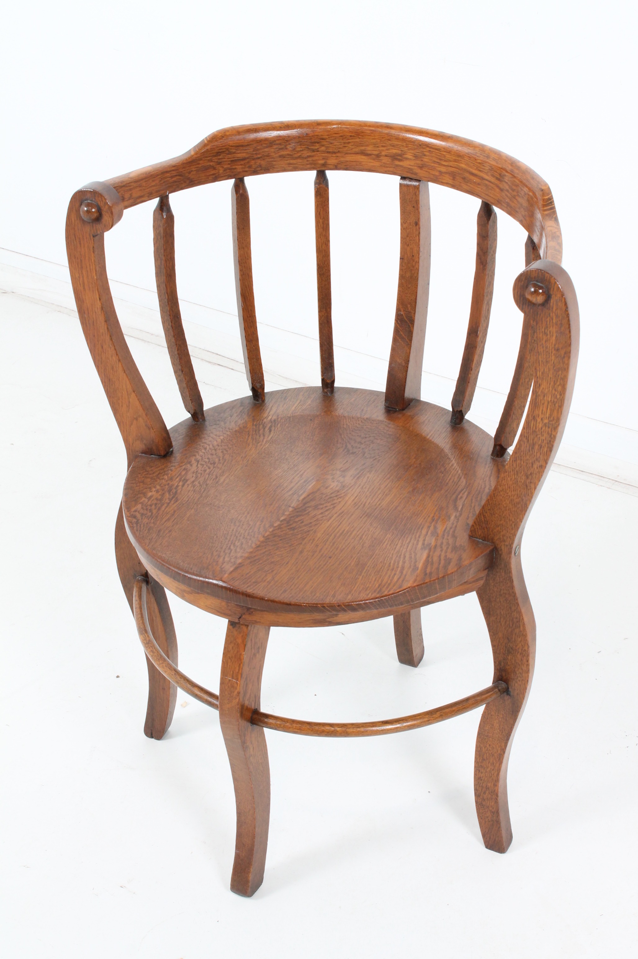 Vintage Oak Barrel Chair