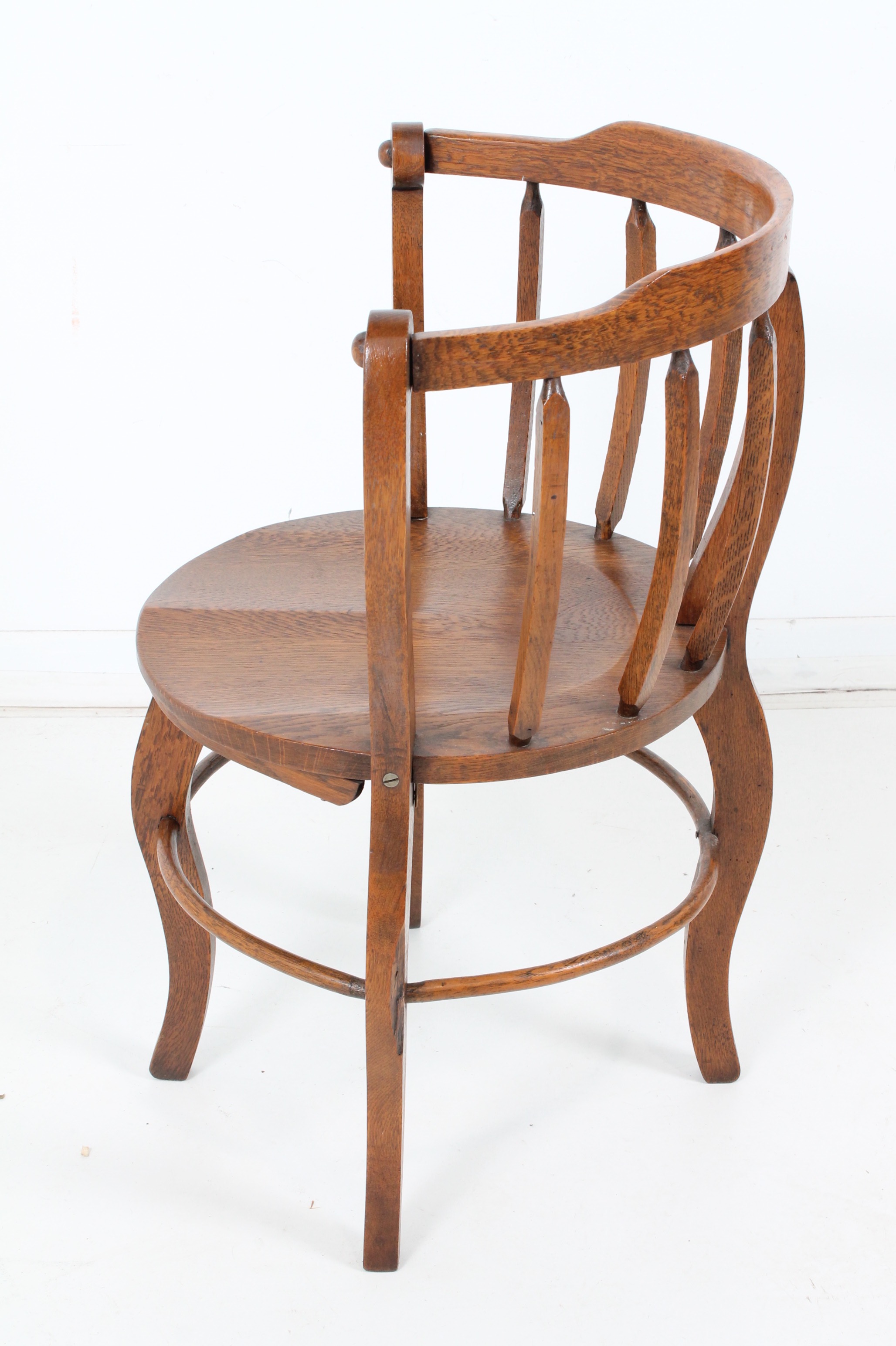 Vintage Oak Barrel Chair