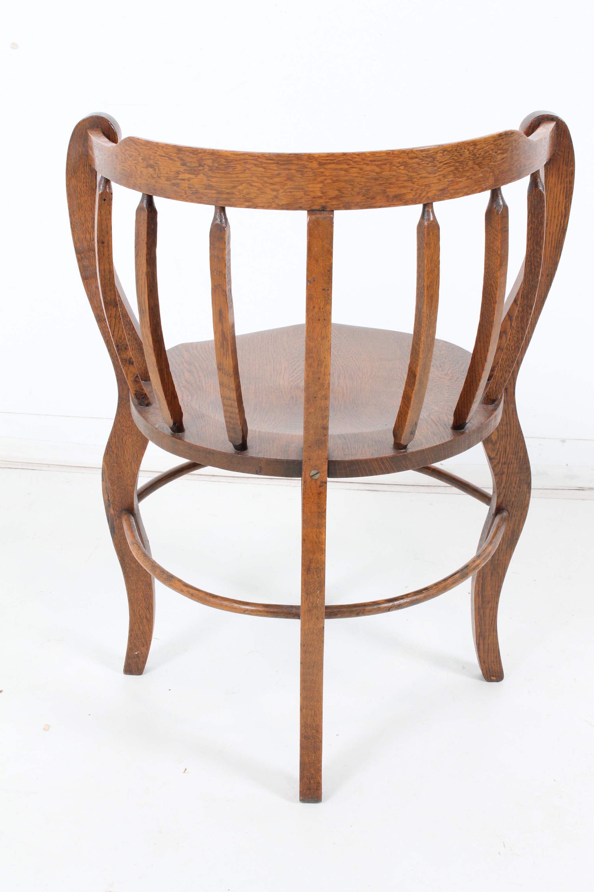 Vintage Oak Barrel Chair