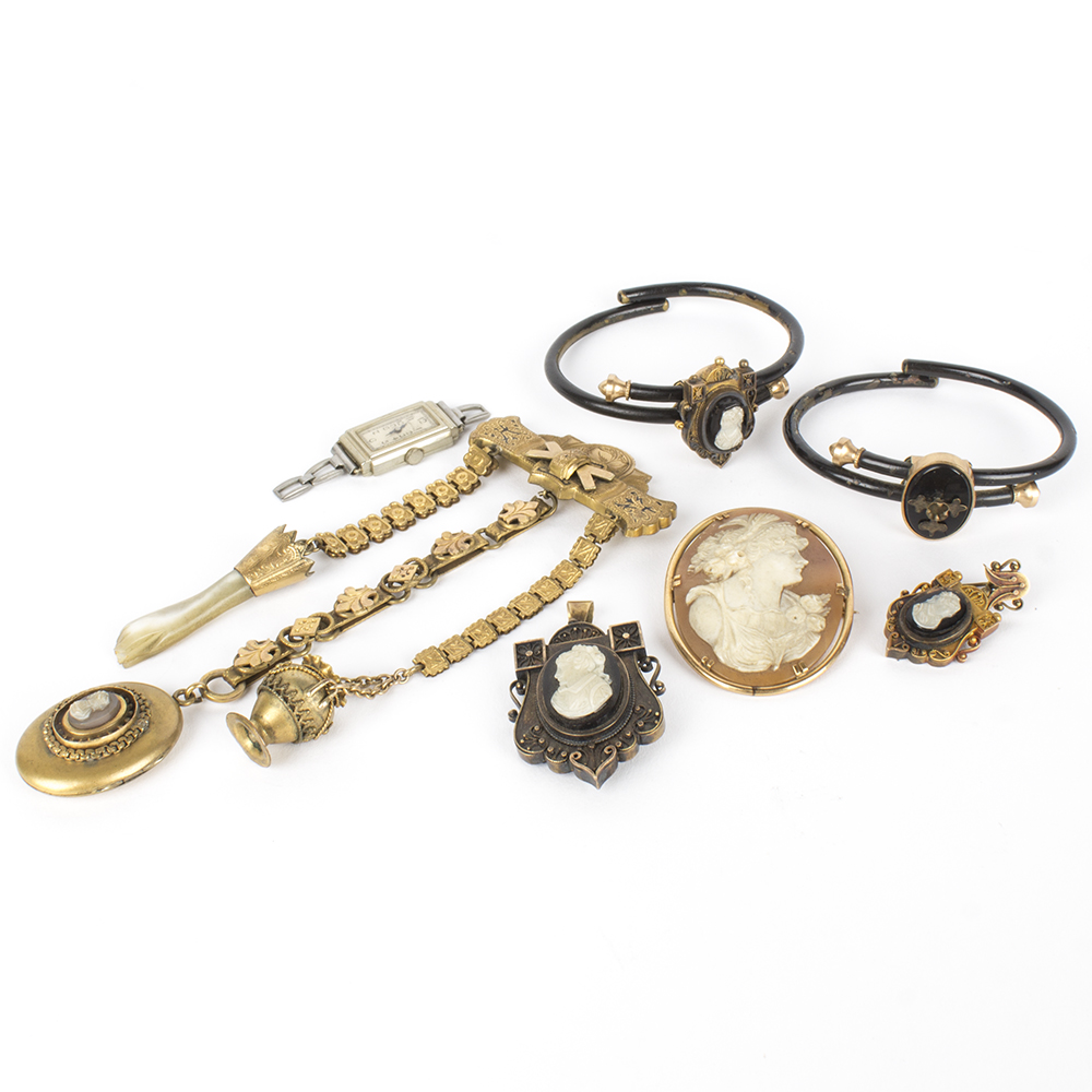 Cameo Costume Jewelry Collection Featuring Hamilton Watch