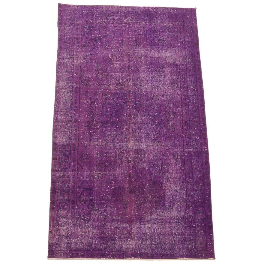 Hand-Knotted Overdyed Turkish Wool Area Rug