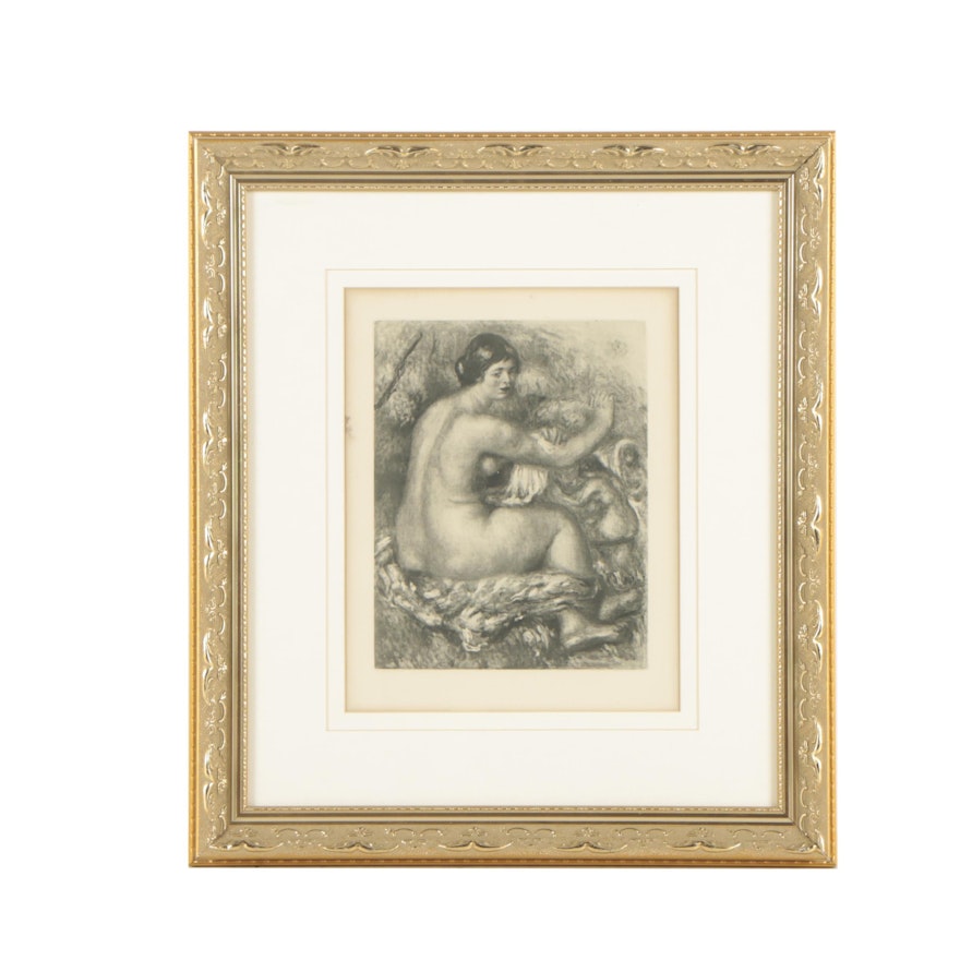 Heliogravure Print after Renoir "Femme S'essuyant"