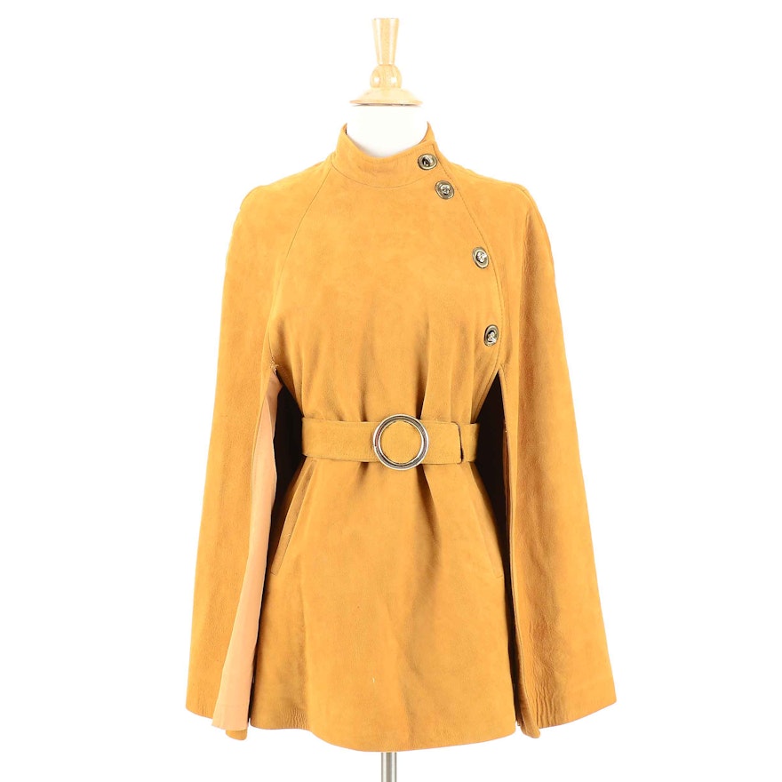 Vintage 1960s Suede Poncho