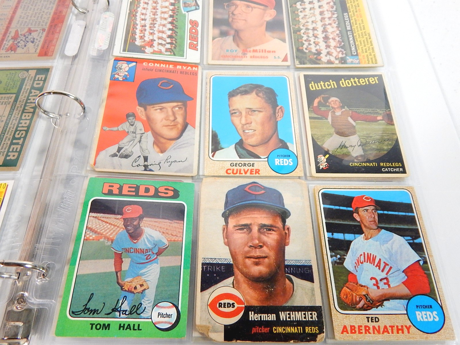 Cincinnati Reds Baseball Cards in Album - 1950s to 2000
