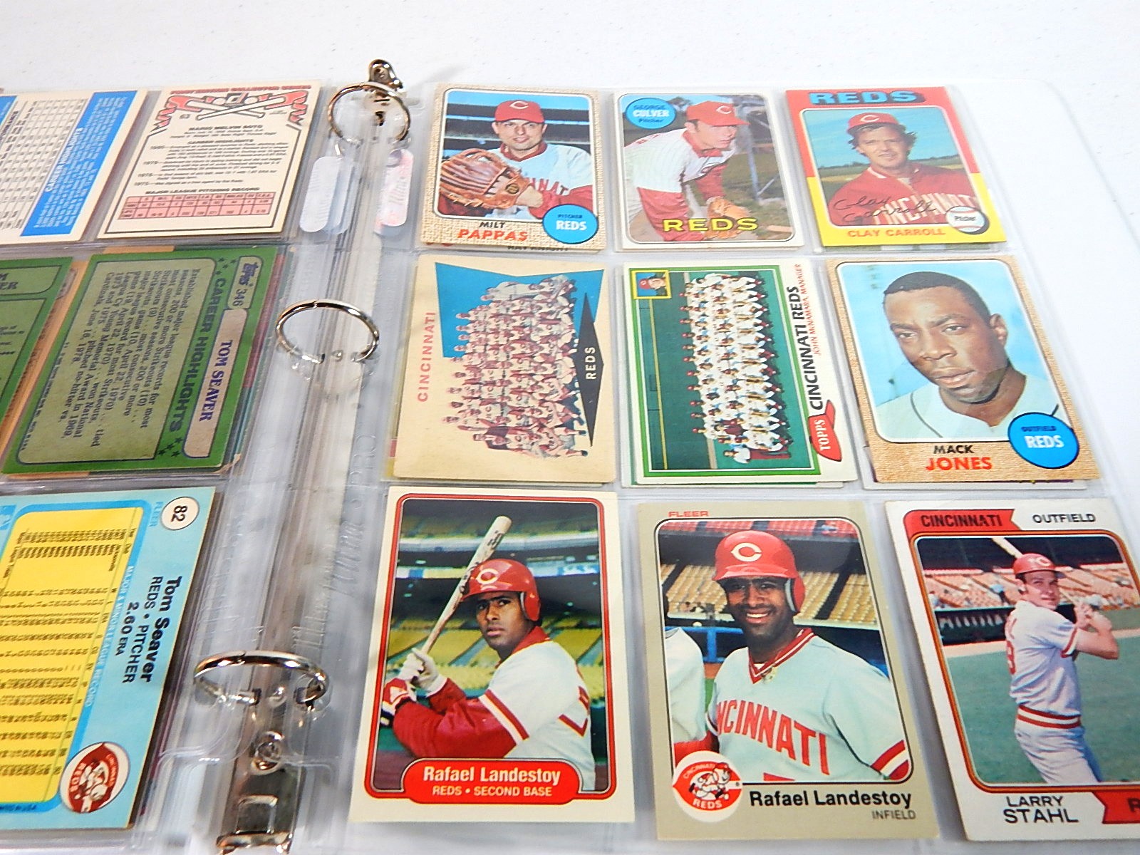 Cincinnati Reds Baseball Cards in Album - 1950s to 2000