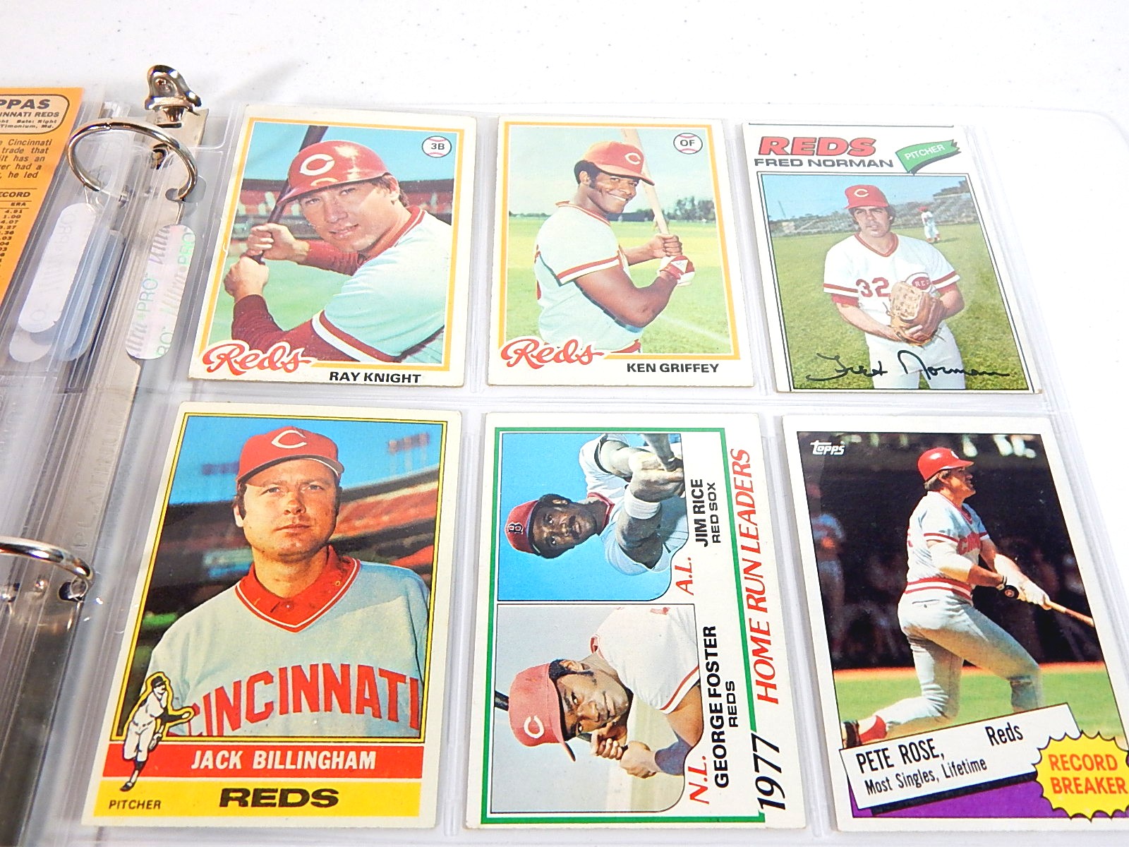 Cincinnati Reds Baseball Cards in Album - 1950s to 2000