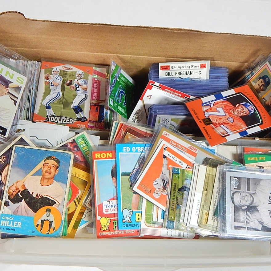 Tub Filled with Around 3000 Sports Cards with Mantle, Killebrew, Manning, Etc.