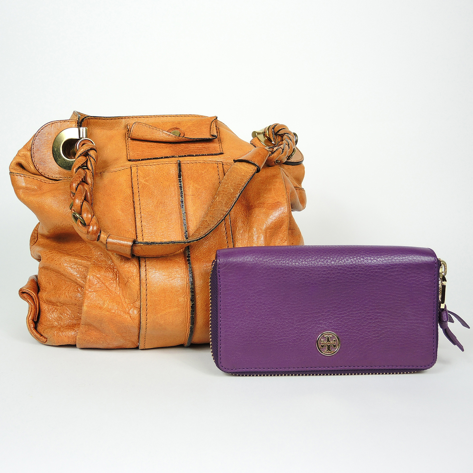 Chloé Leather Hobo Handbag and Tory Burch Wallet