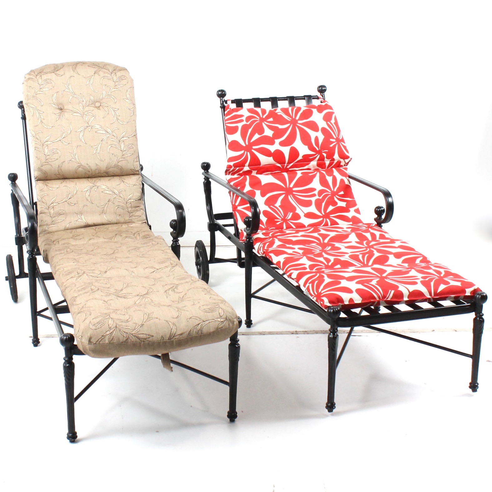 Frontgate Cast Metal Patio Chaise Lounge Chairs