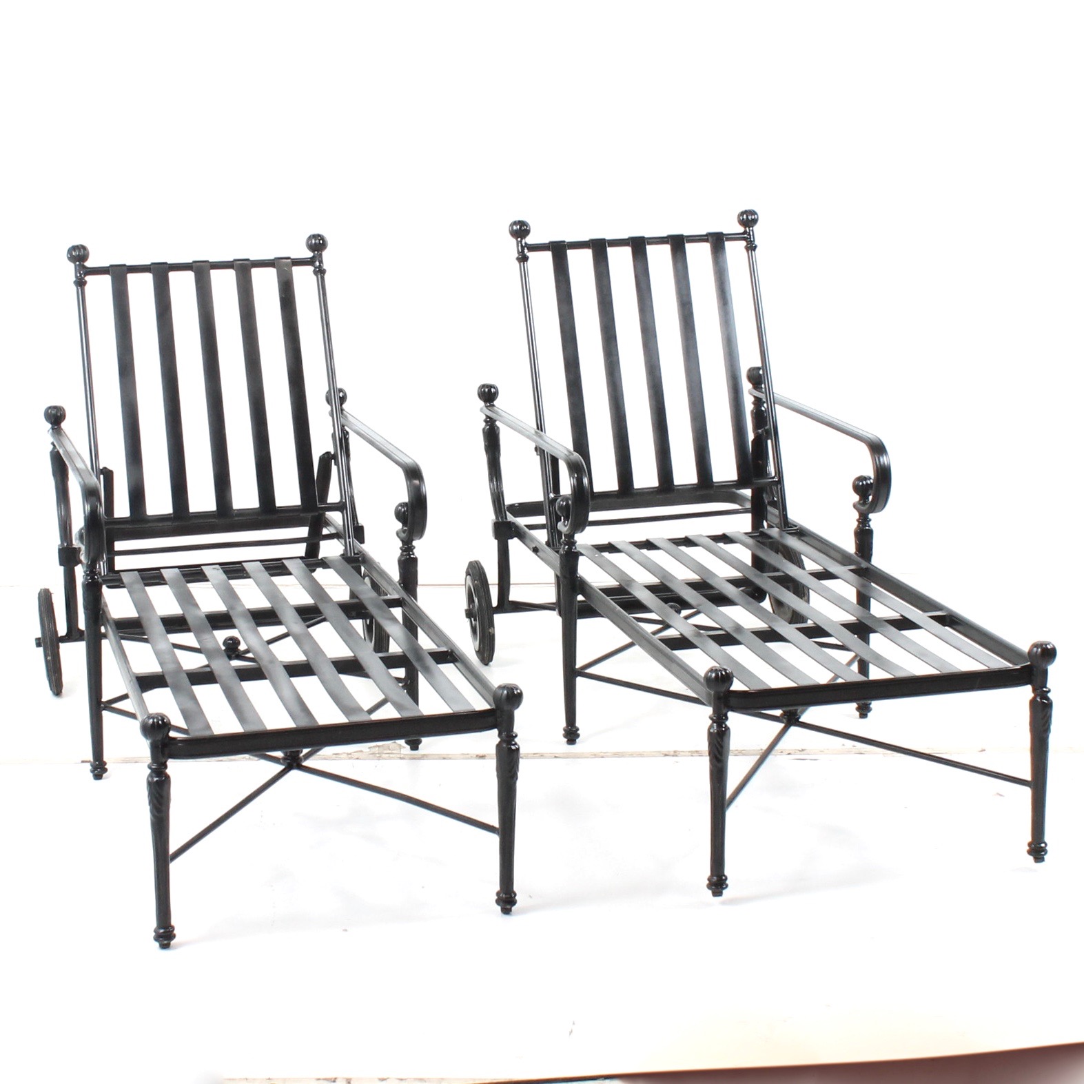 Frontgate Cast Metal Patio Chaise Lounge Chairs