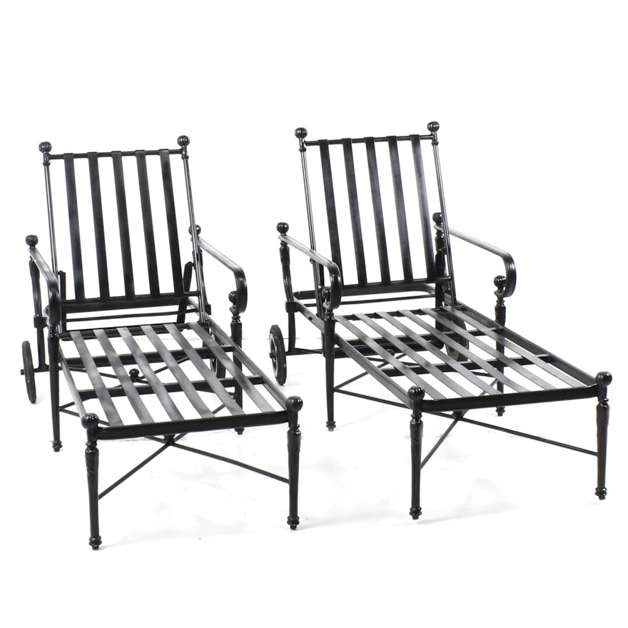 Frontgate Cast Metal Patio Chaise Lounge Chairs