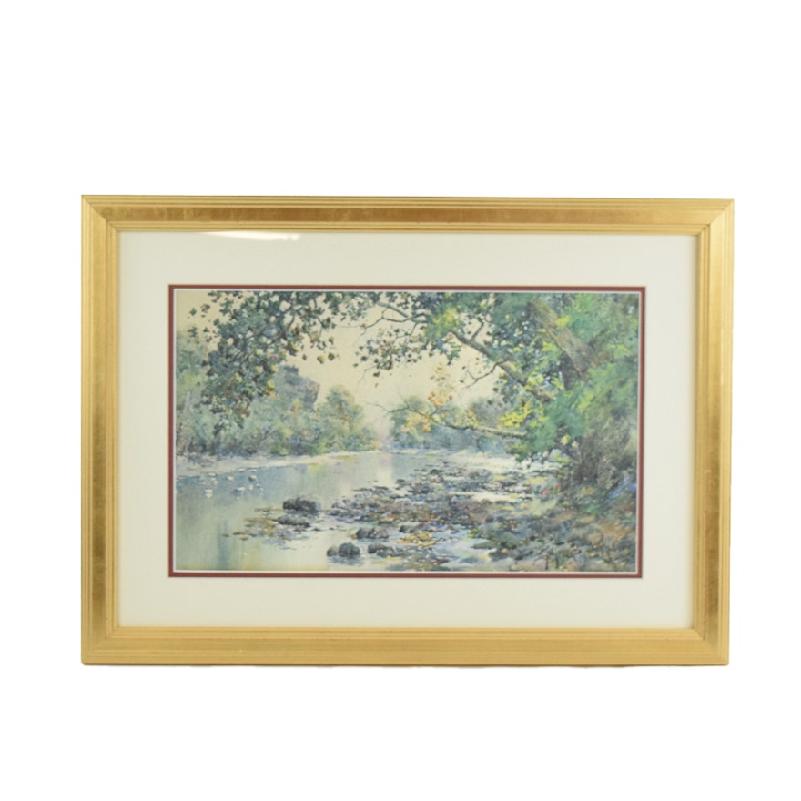Paul Sawyier Limited Edition Offset Lithograph "Fall Reflections"