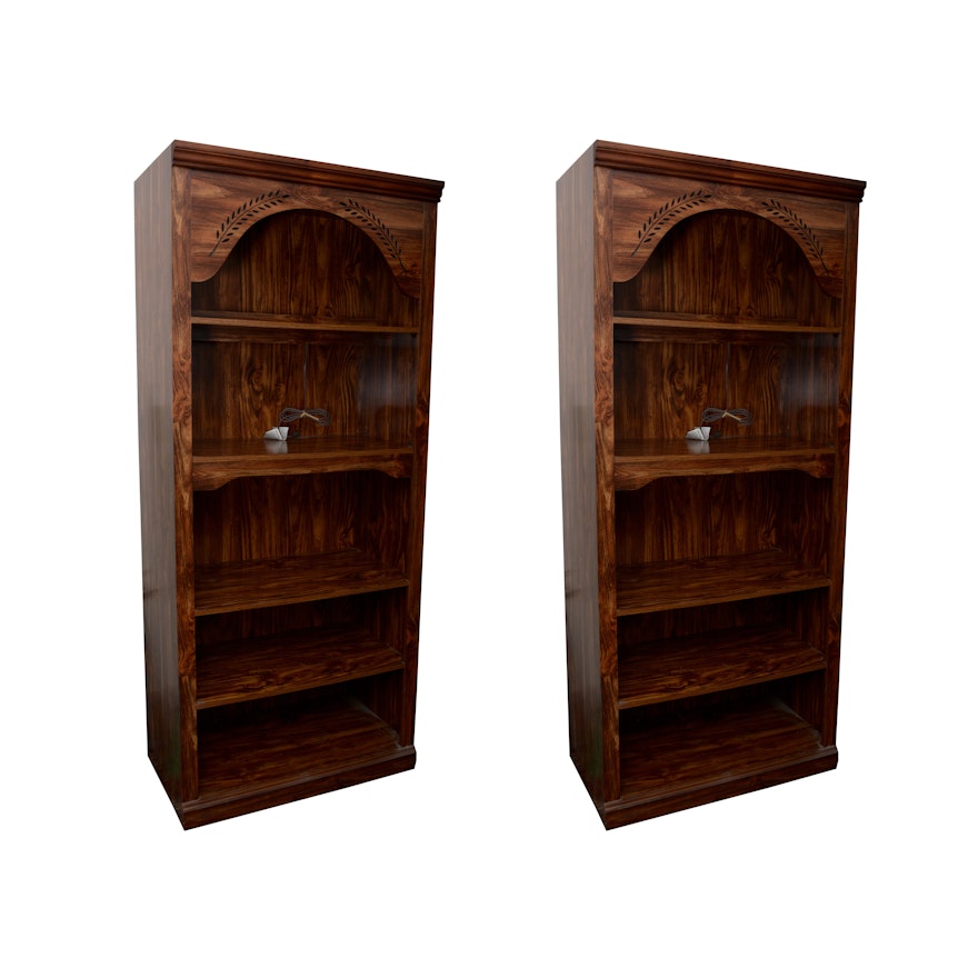 Matching Wall Unit Laminate Bookcases with Adjustable Shelves