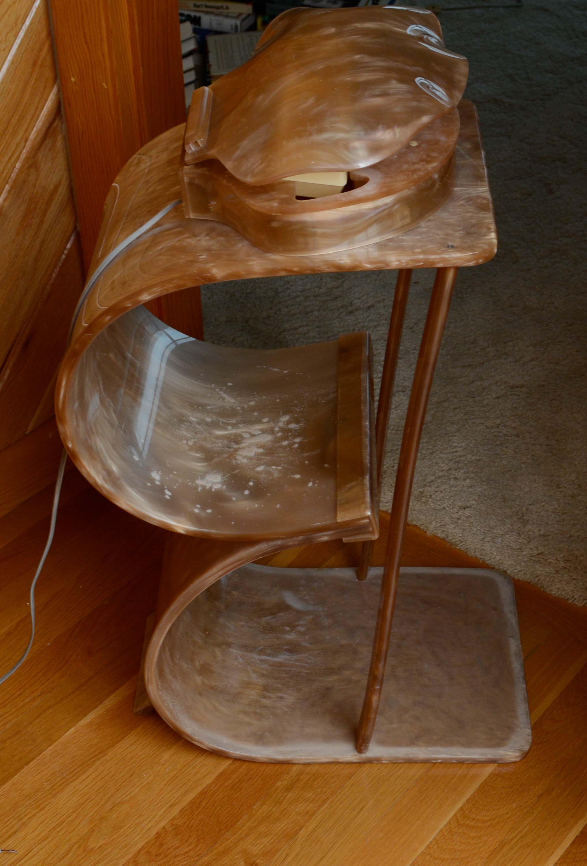 Vintage Pearlized Plastic Telephone Accent Table