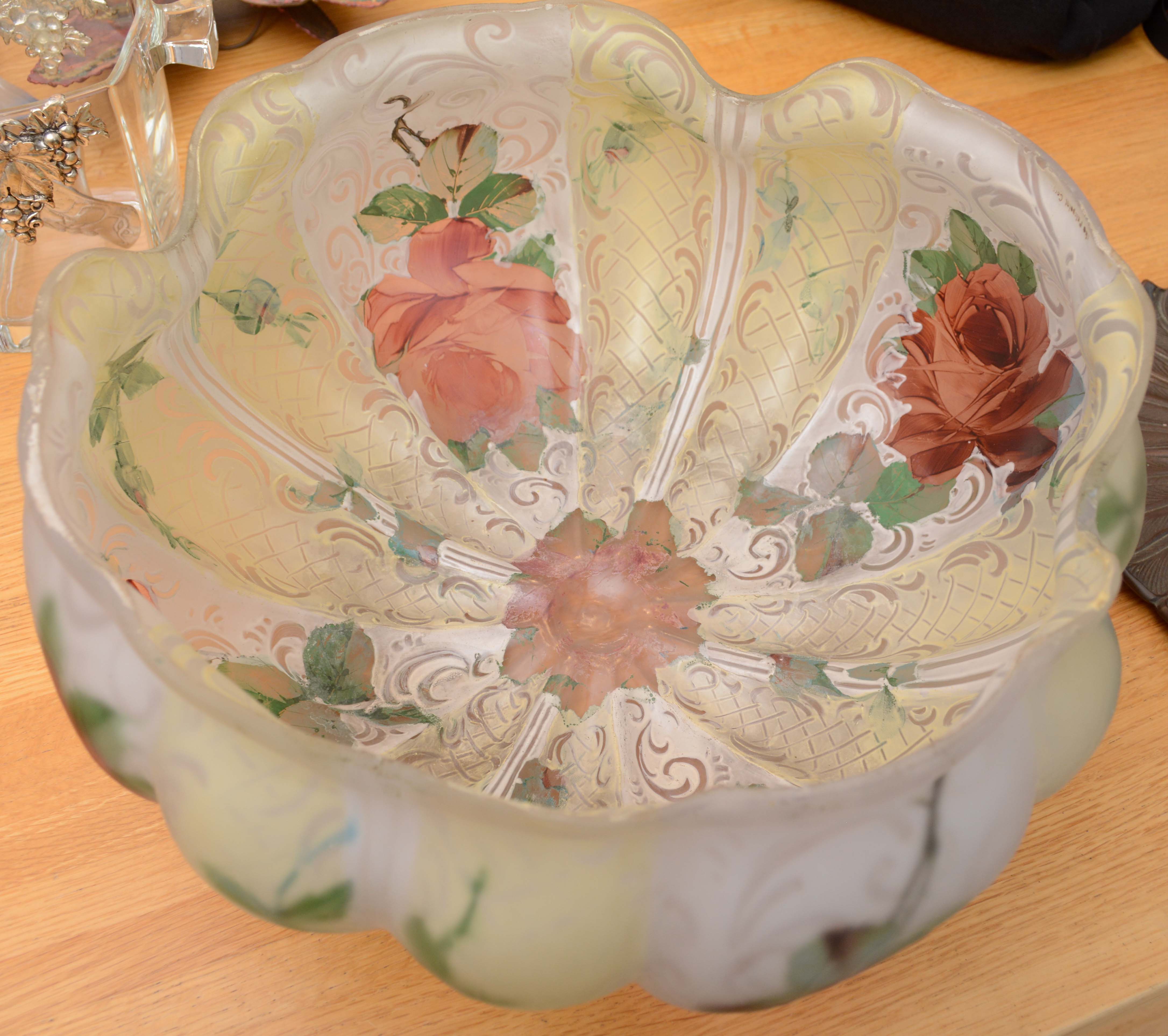 Vintage Pairpoint Reverse Painted Art Glass Table Lamp