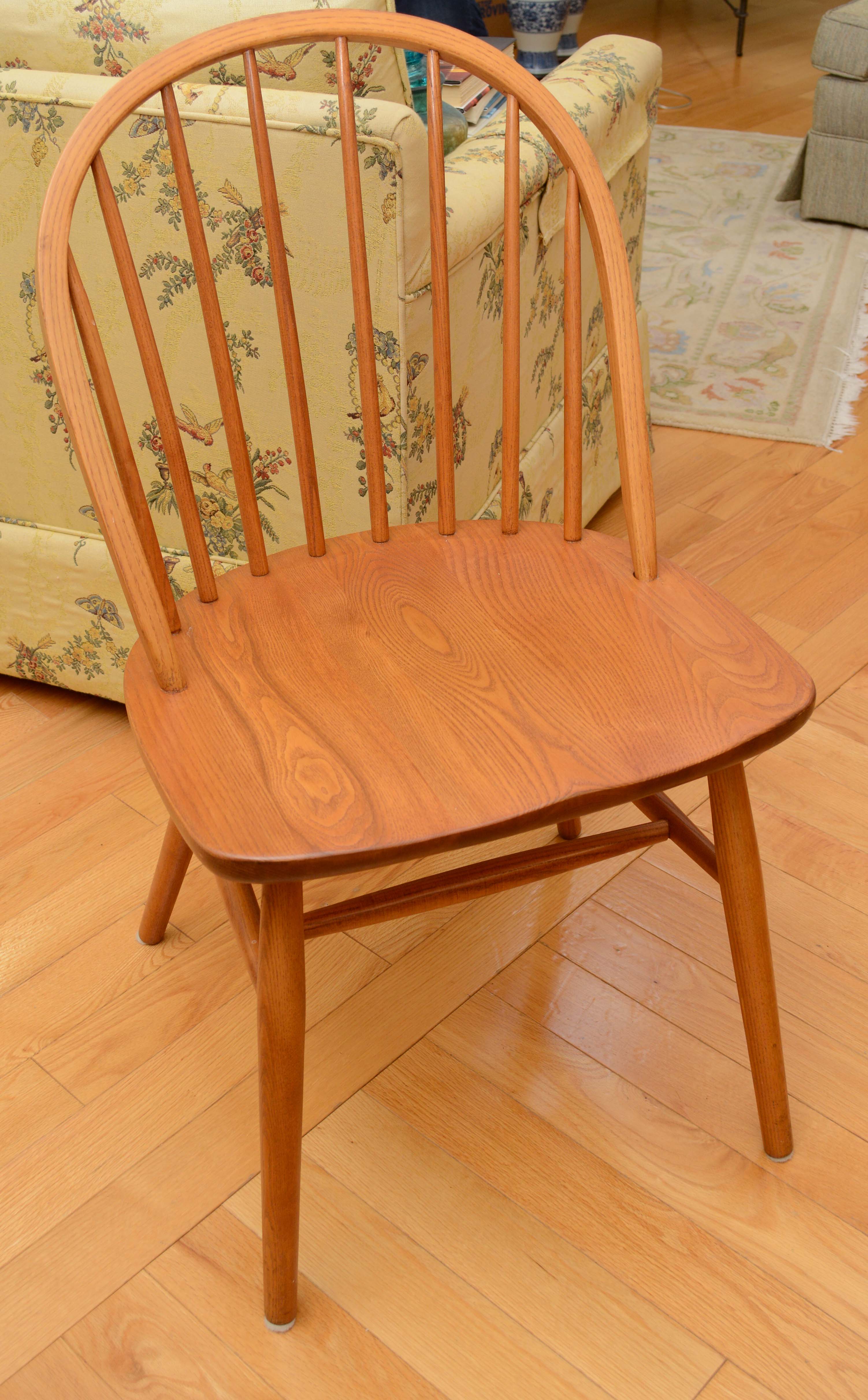 Set of Eight Windsor Style Chairs by Nichols & Stone Co.