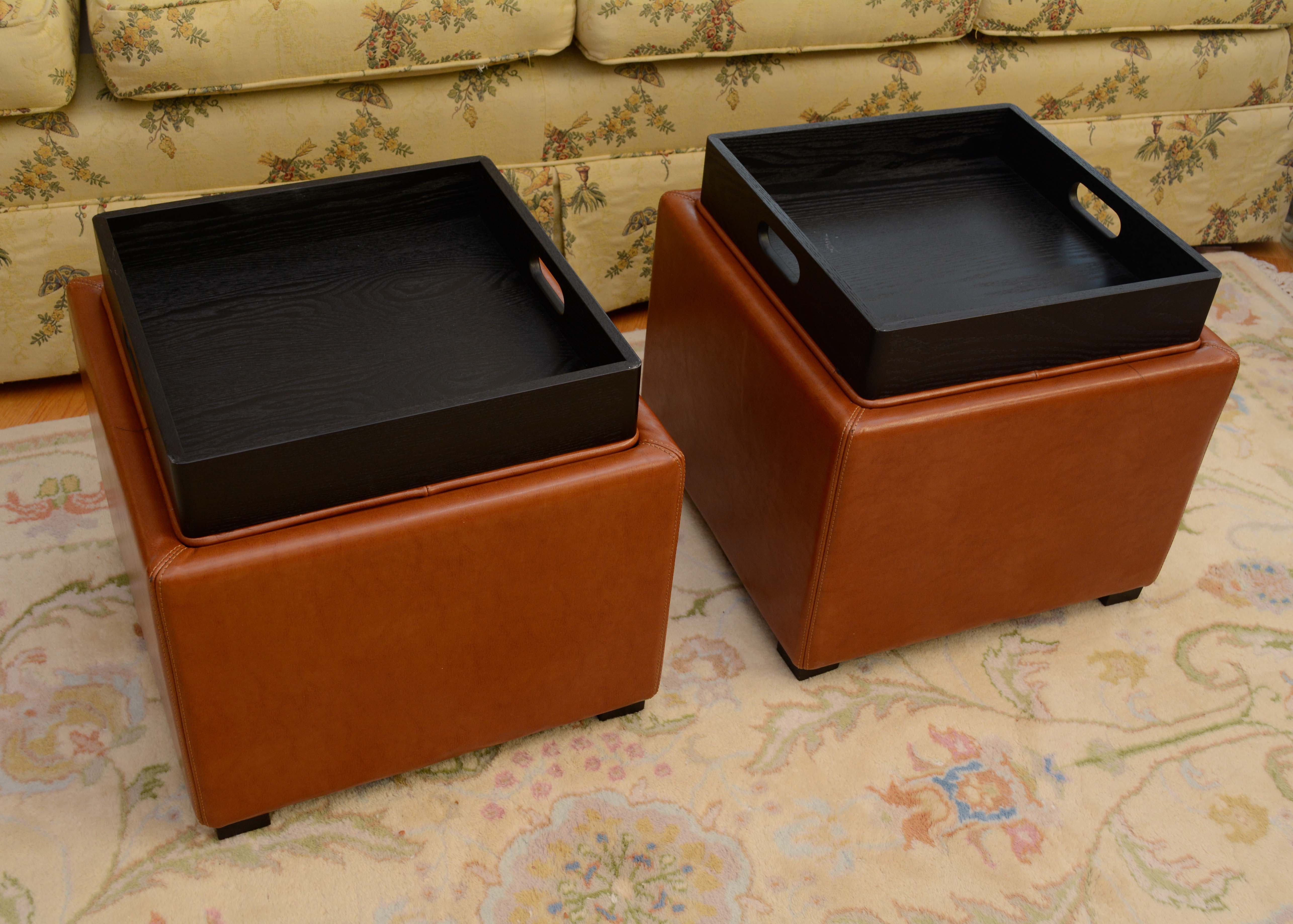Pair of Storage Ottomans