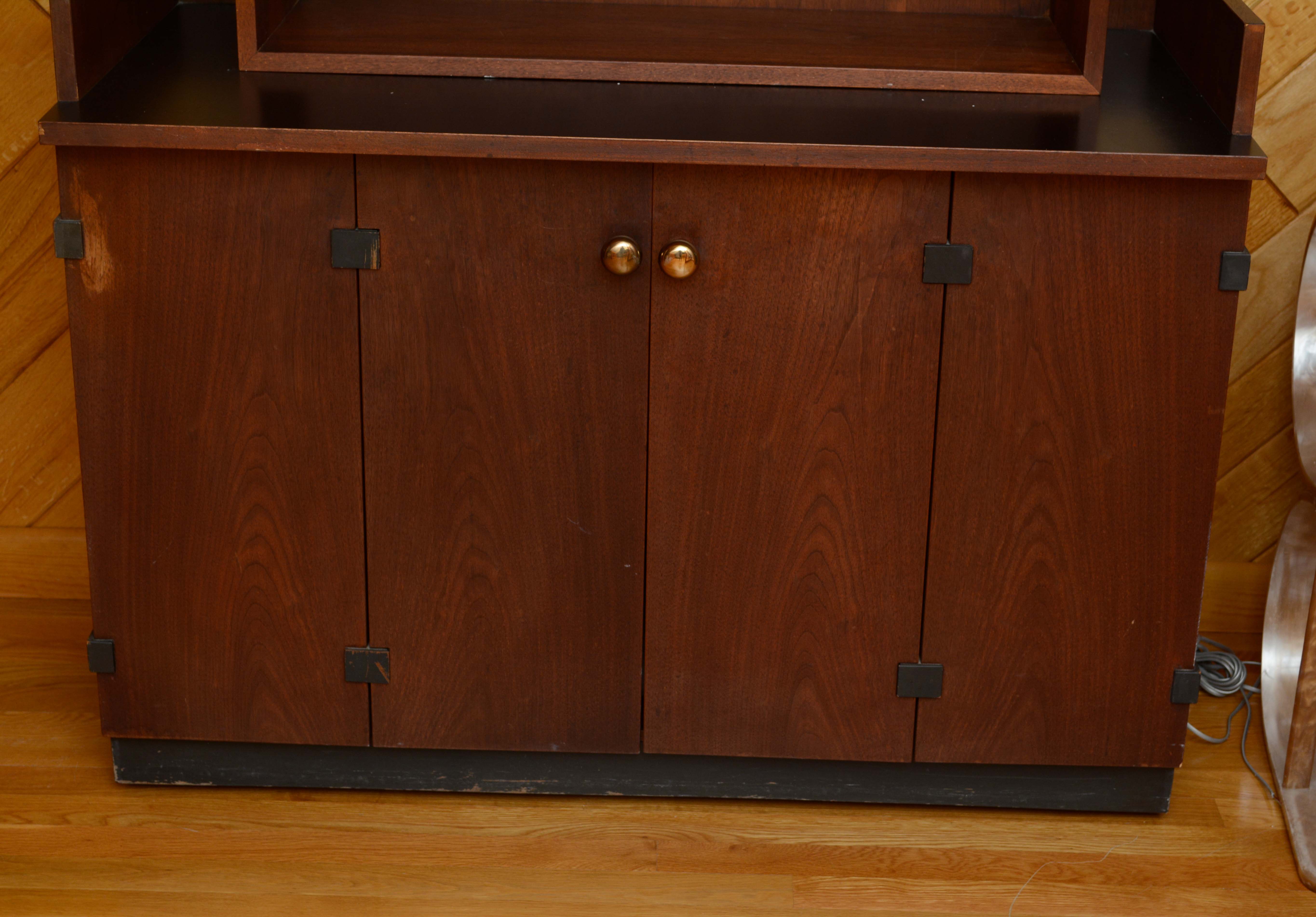 Mid Century Modern Credenza with Wall Mount Hutch