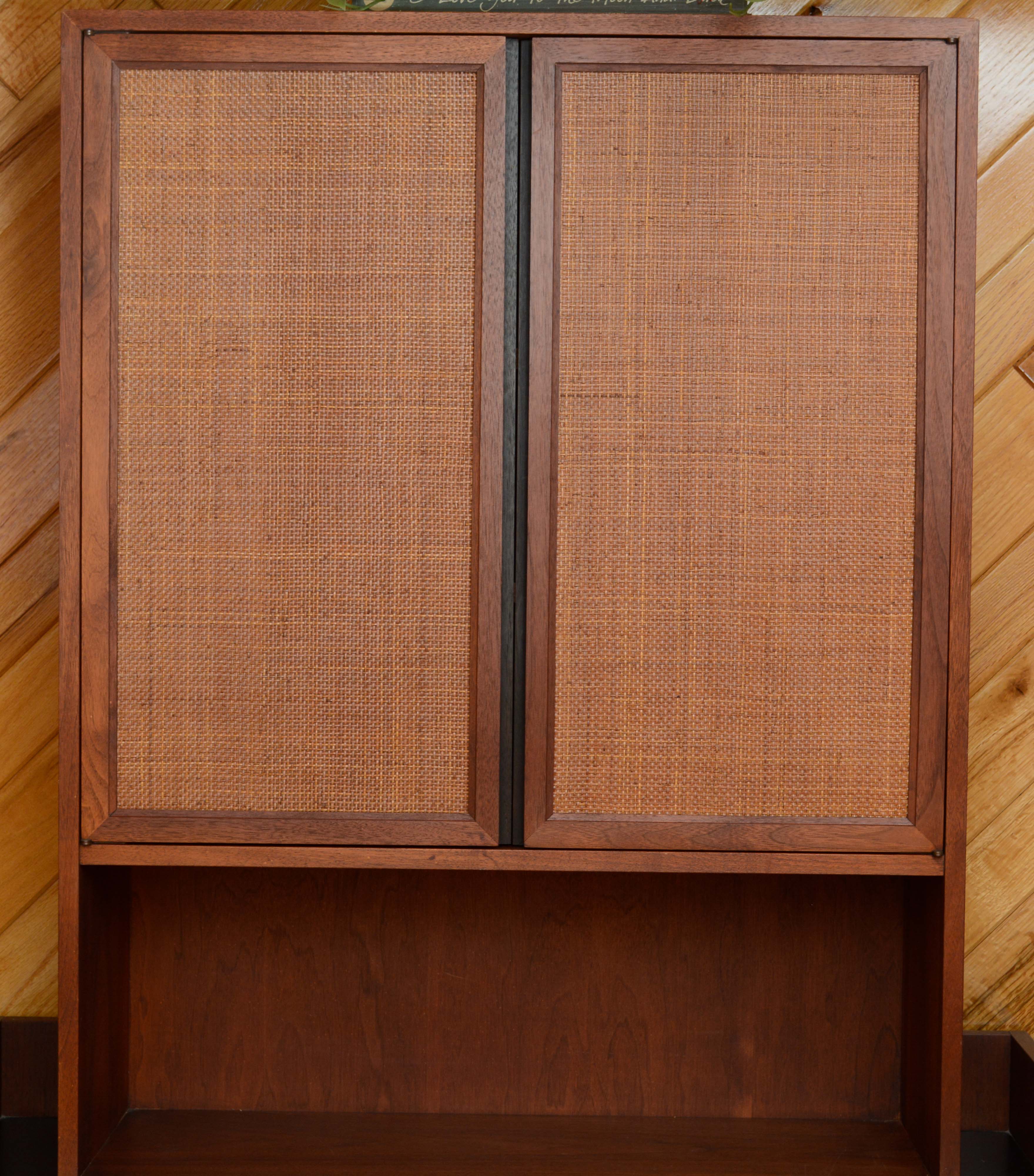 Mid Century Modern Credenza with Wall Mount Hutch