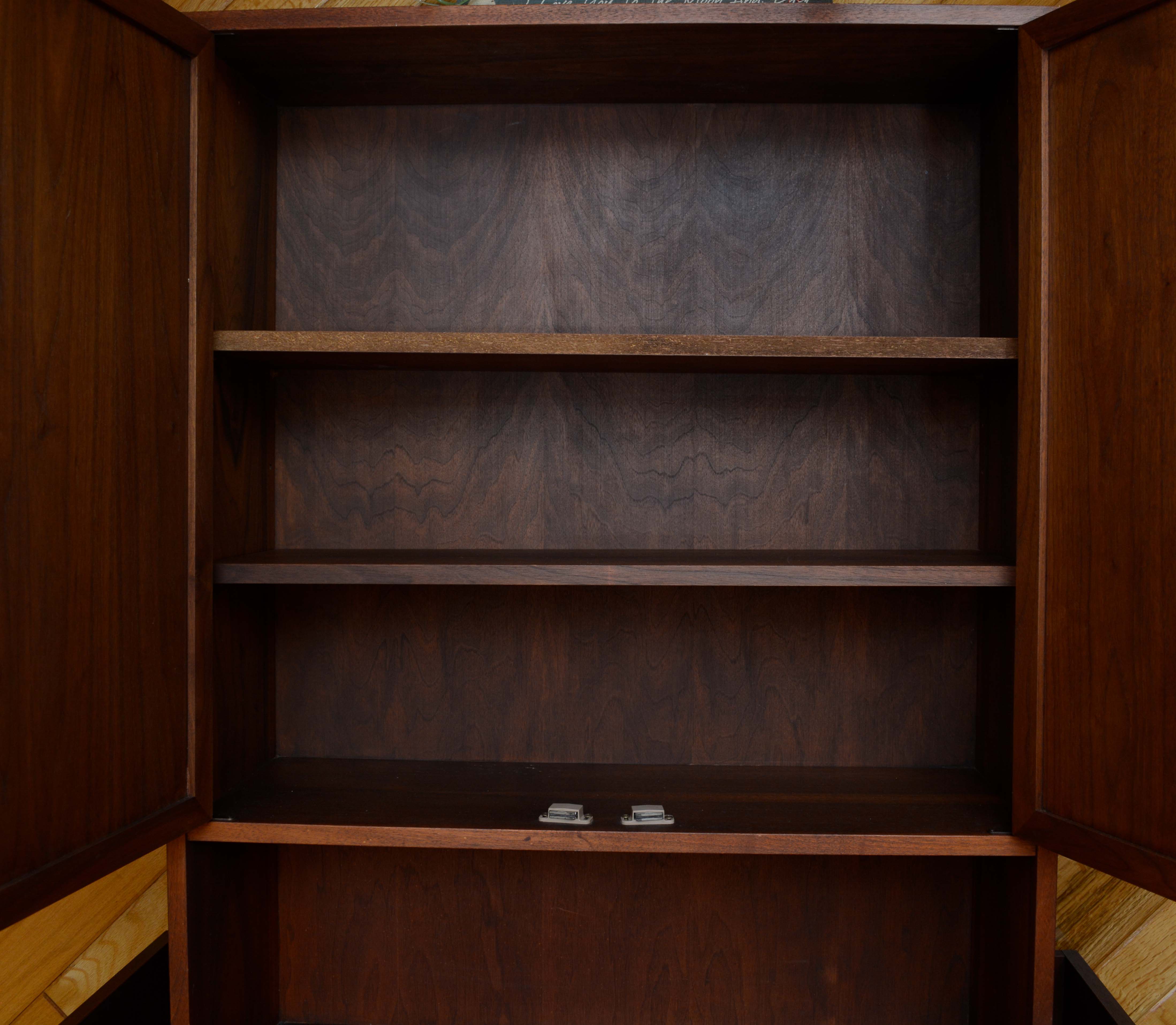 Mid Century Modern Credenza with Wall Mount Hutch