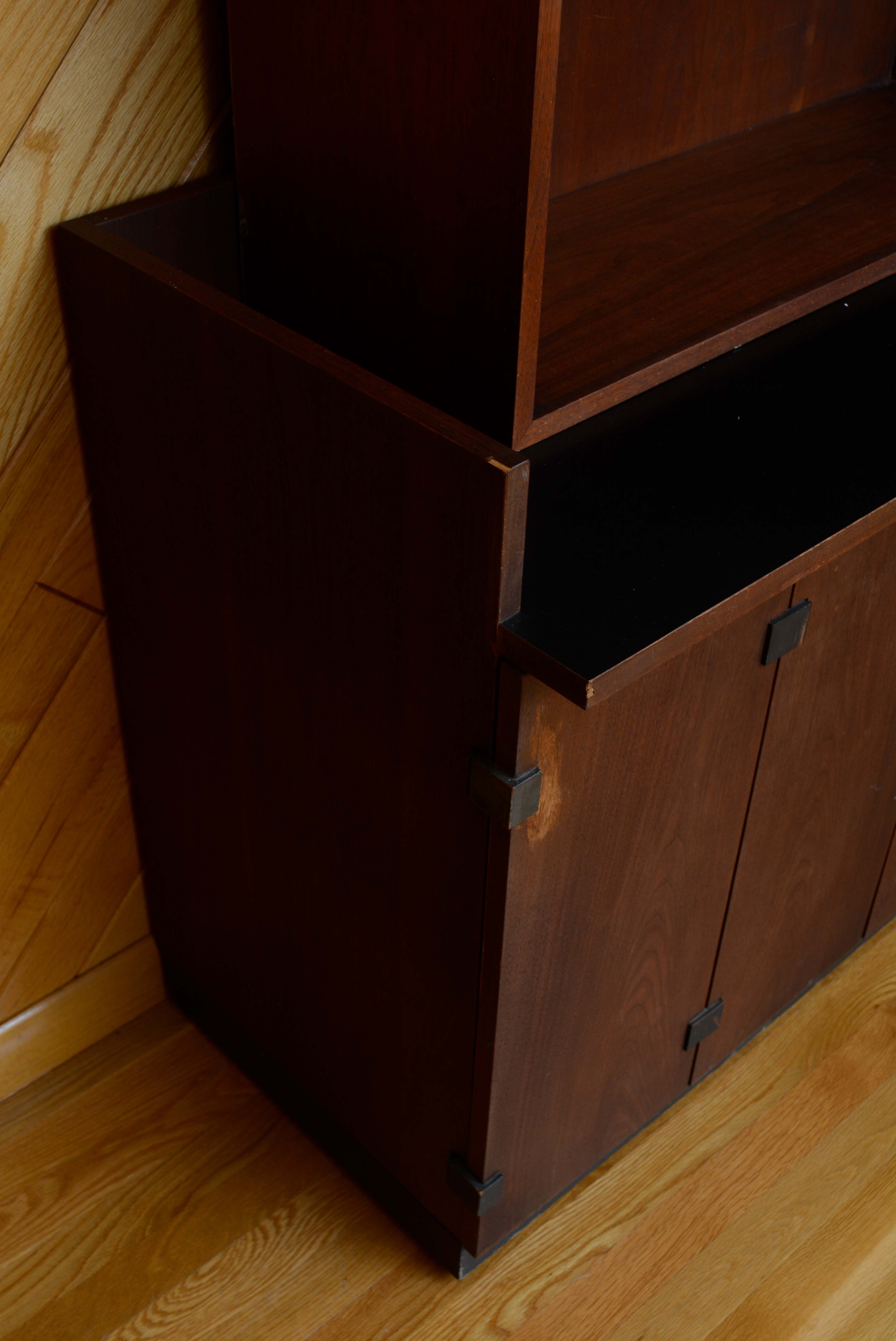 Mid Century Modern Credenza with Wall Mount Hutch