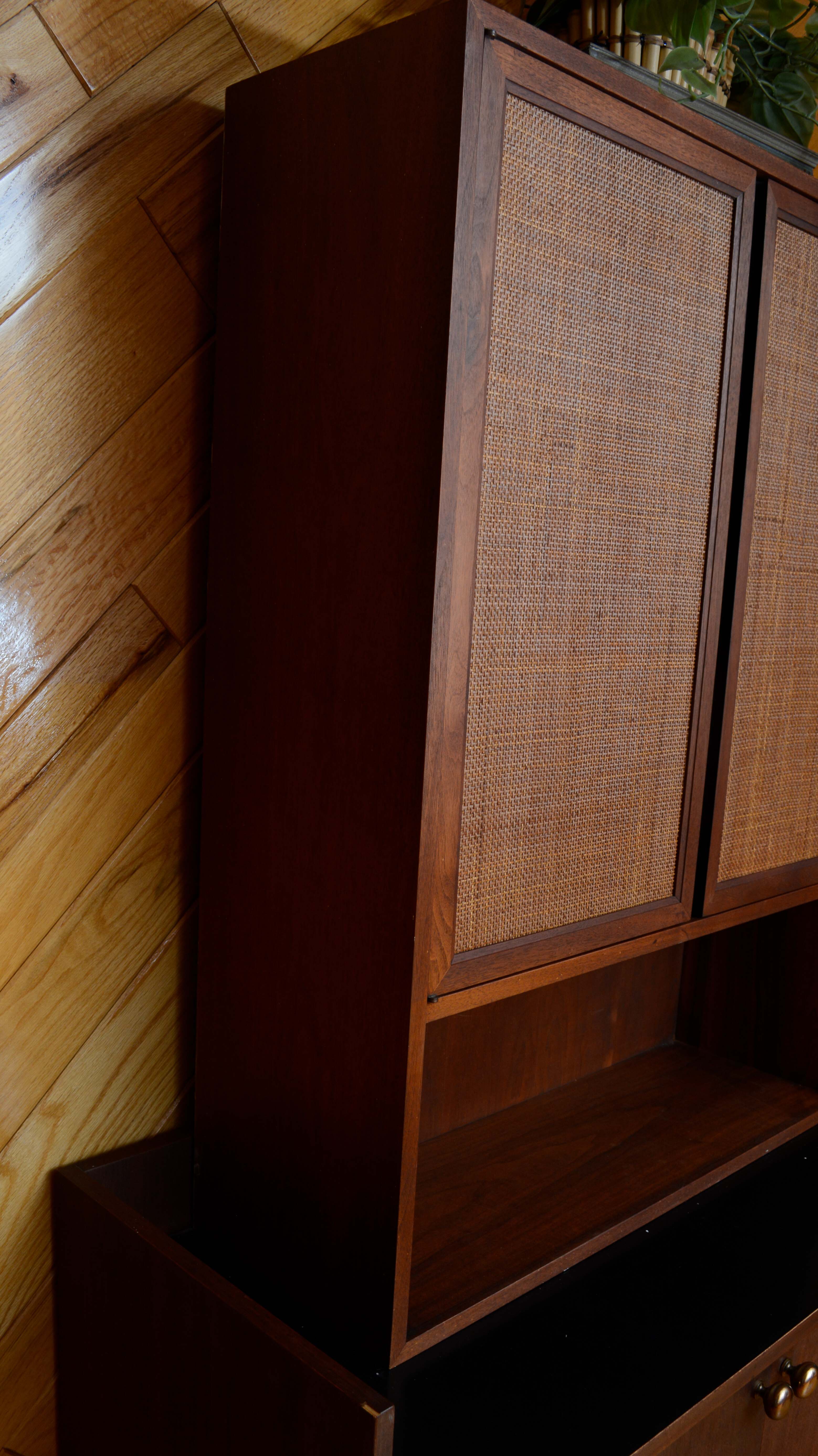 Mid Century Modern Credenza with Wall Mount Hutch