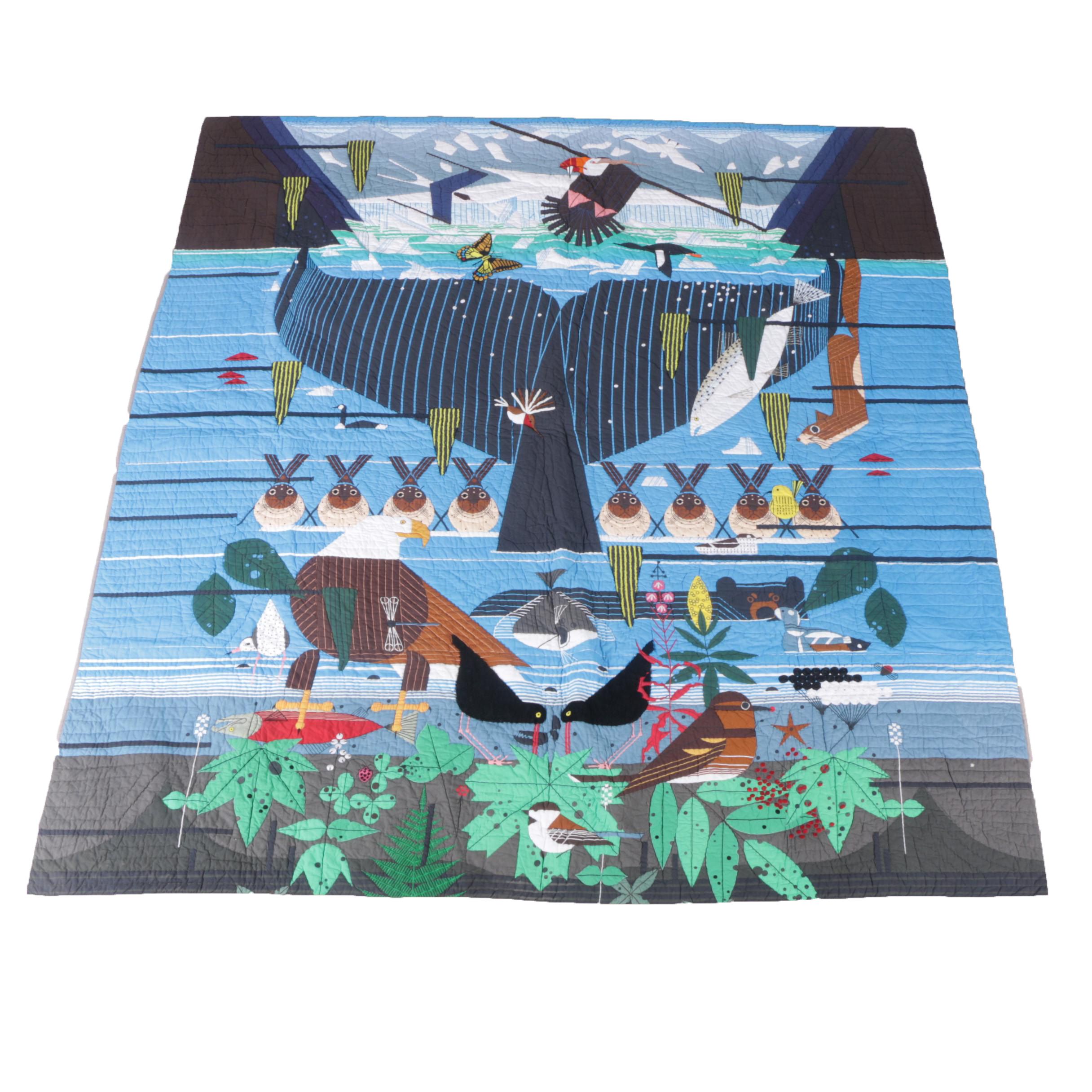 Land of Nod Charley Harper Glacier Bay Limited Edition Full Size Quilt
