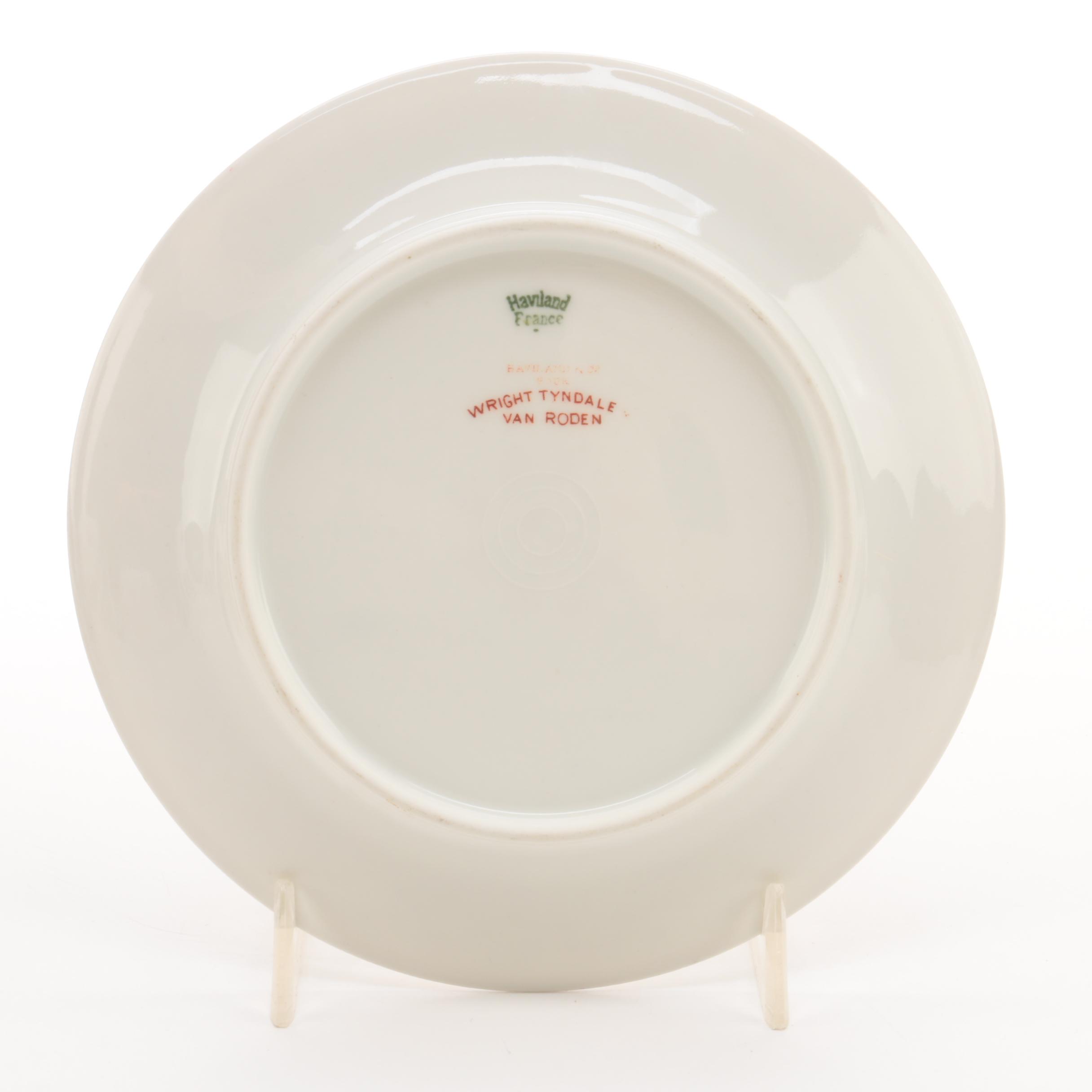 Vintage Haviland Porcelain Plates for Wright, Tyndale & Van Roden ca. 1900-31