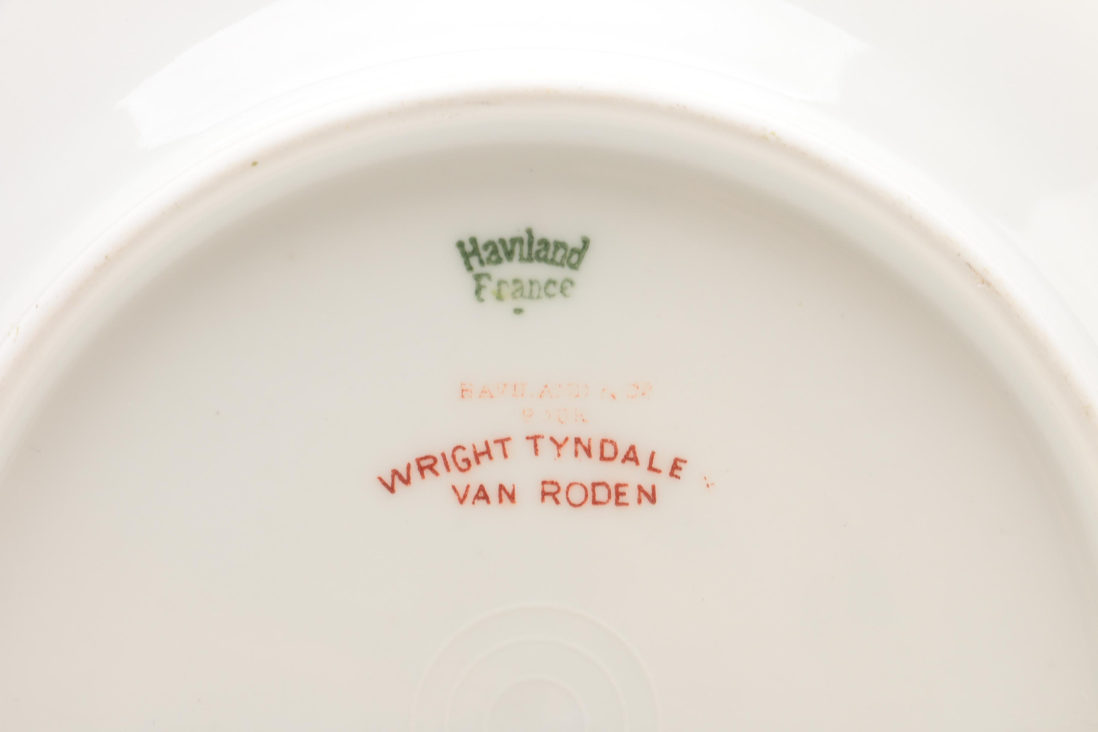 Vintage Haviland Porcelain Plates for Wright, Tyndale & Van Roden ca. 1900-31