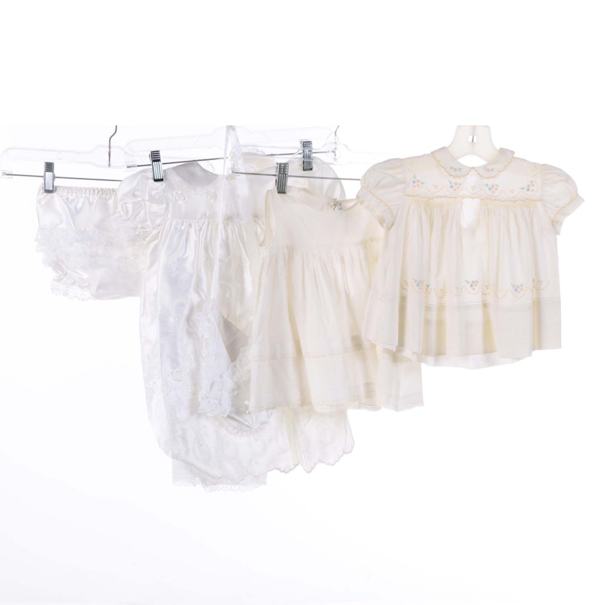 Vintage Madonna Christening Gown and Cotton Dresses with Julius Garfinckel & Co