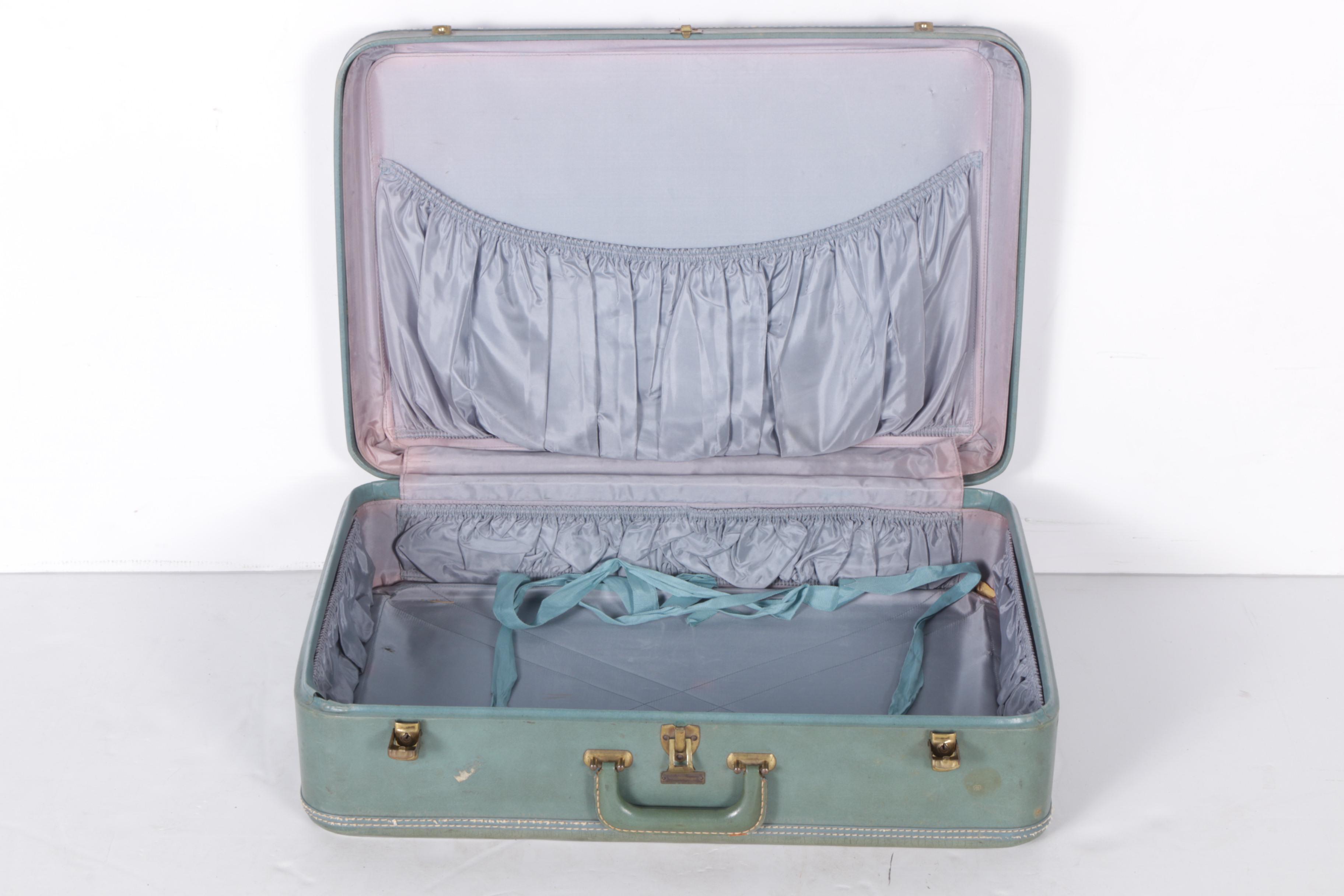 Vintage United Luggage Company Wings Leatherette Suitcase