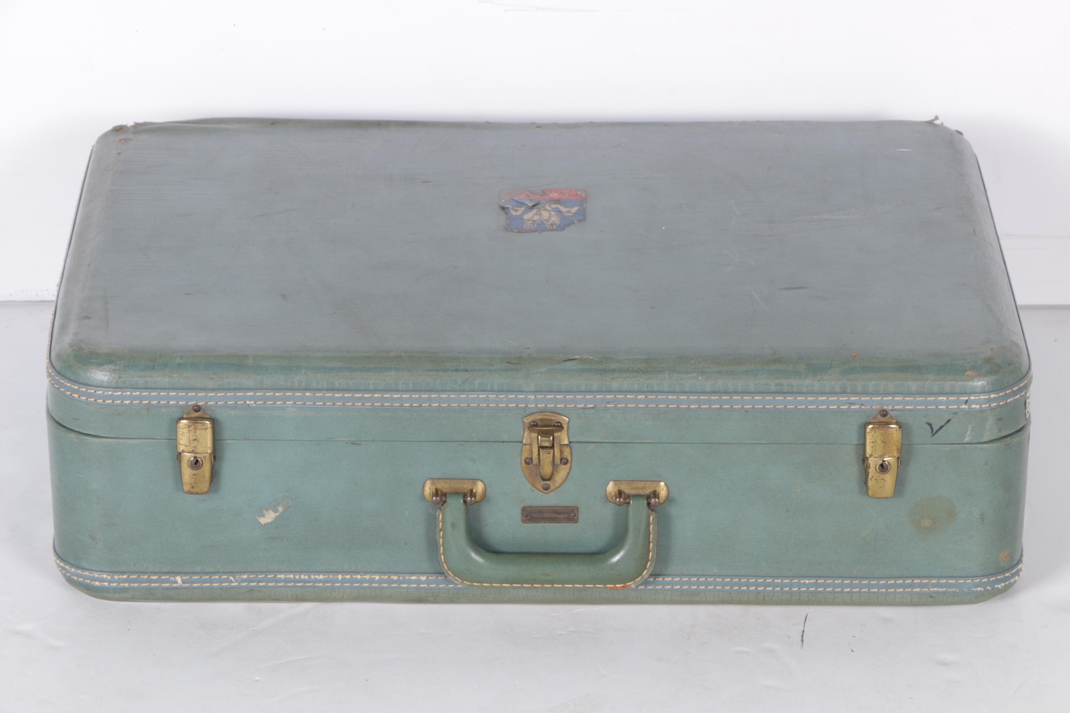 Vintage United Luggage Company Wings Leatherette Suitcase