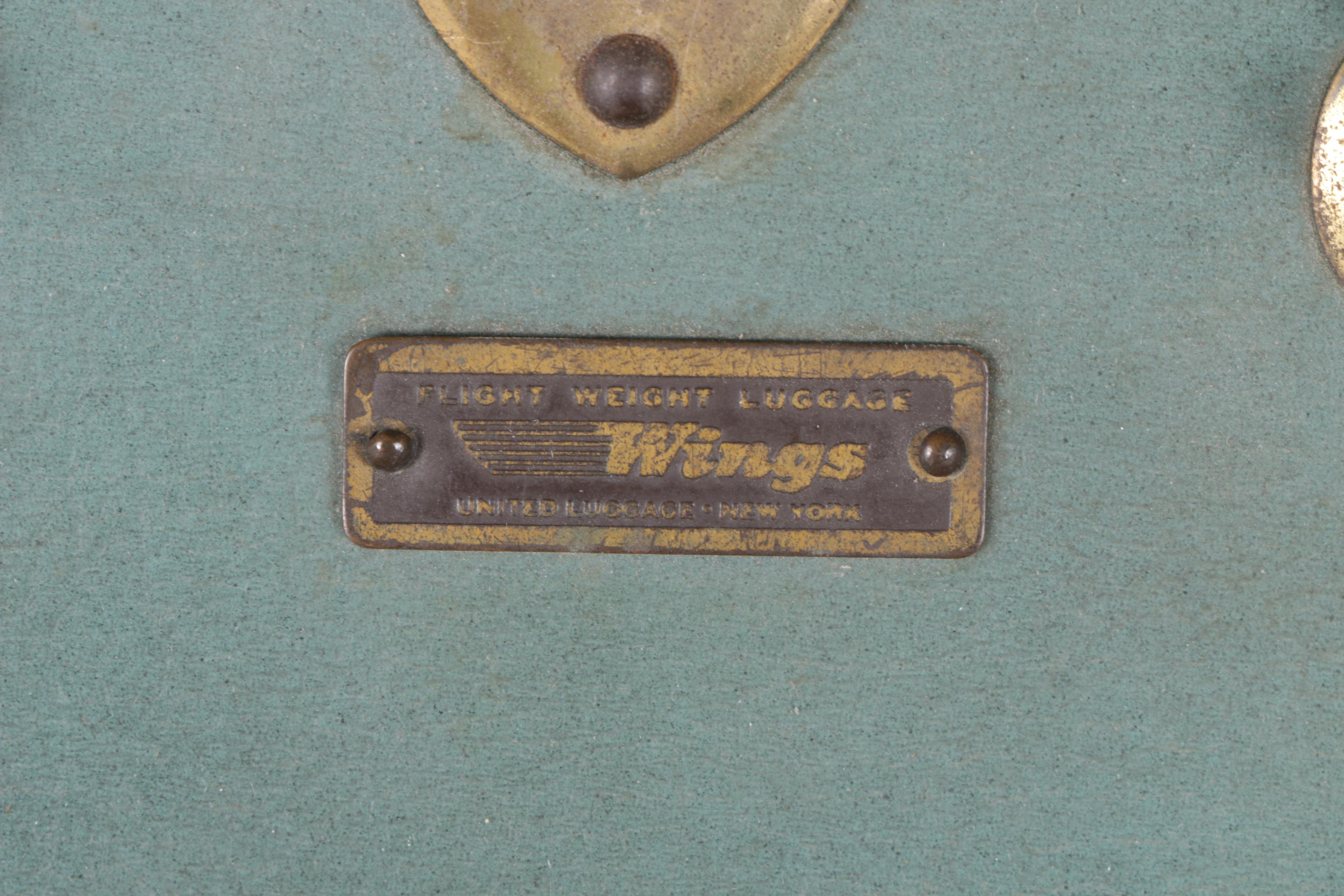 Vintage United Luggage Company Wings Leatherette Suitcase