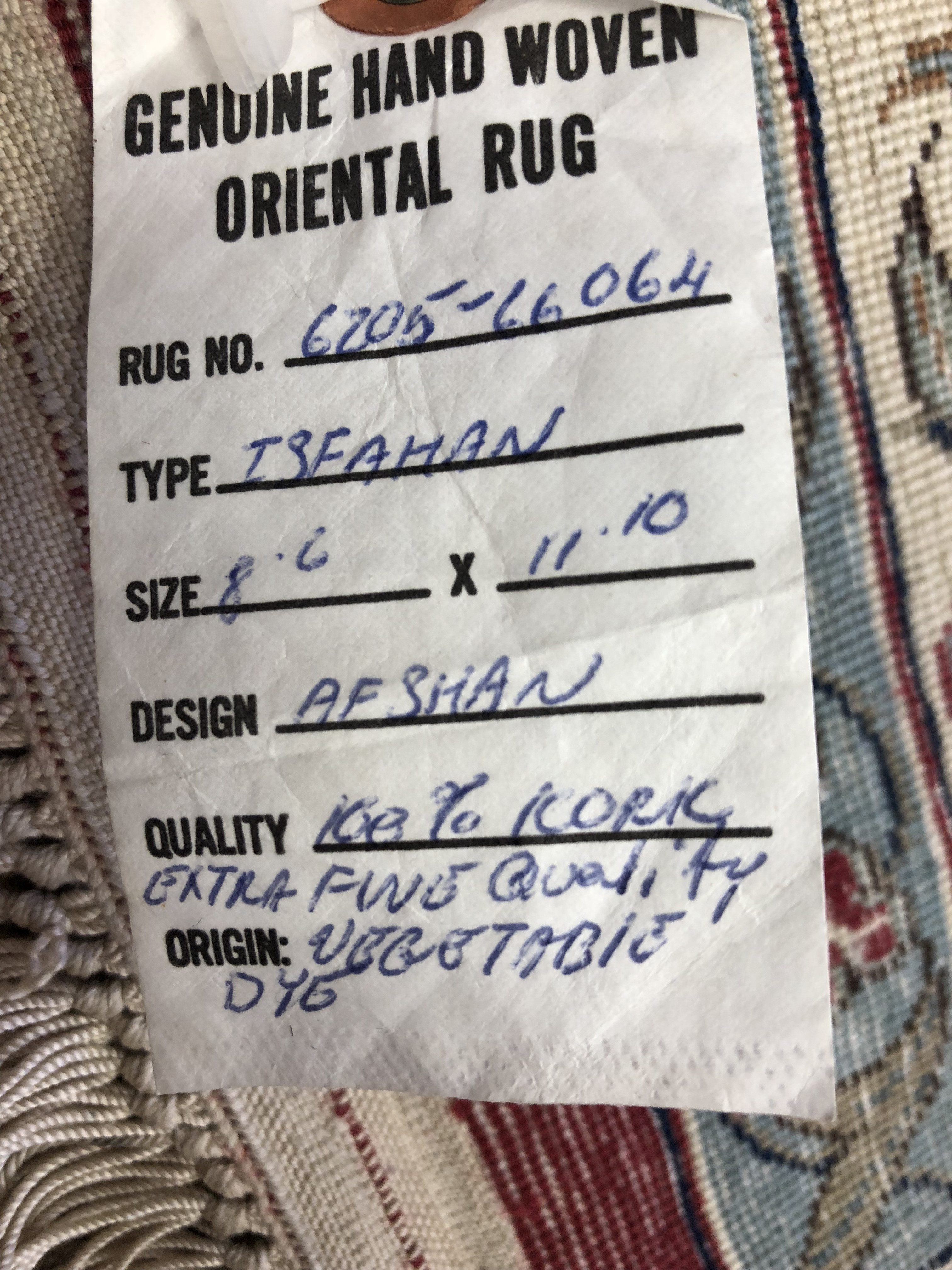 Finely Hand-Knotted Afghani Isfahan Silk and Wool Area Rug