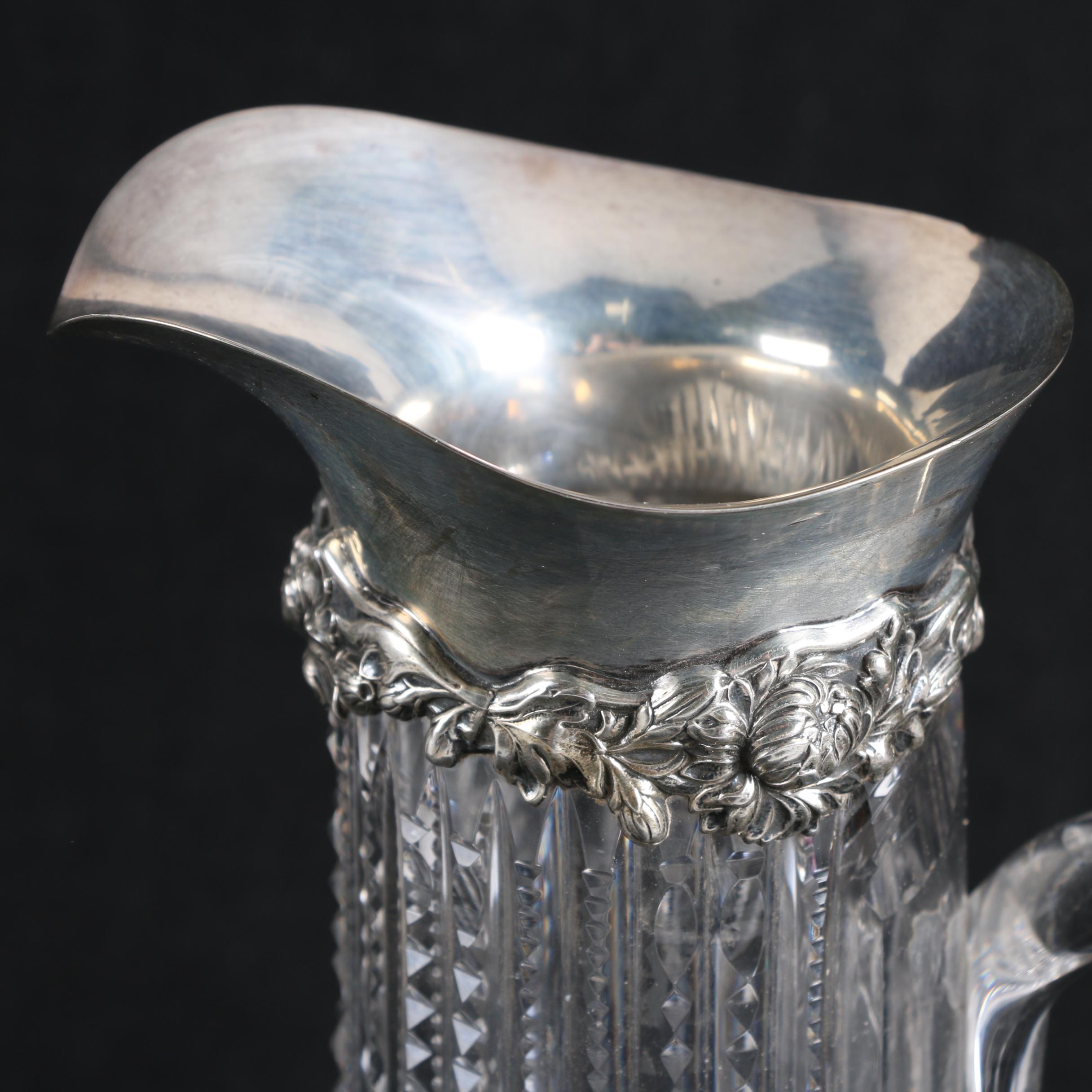 Gorham Sterling Silver and Crystal Pitcher