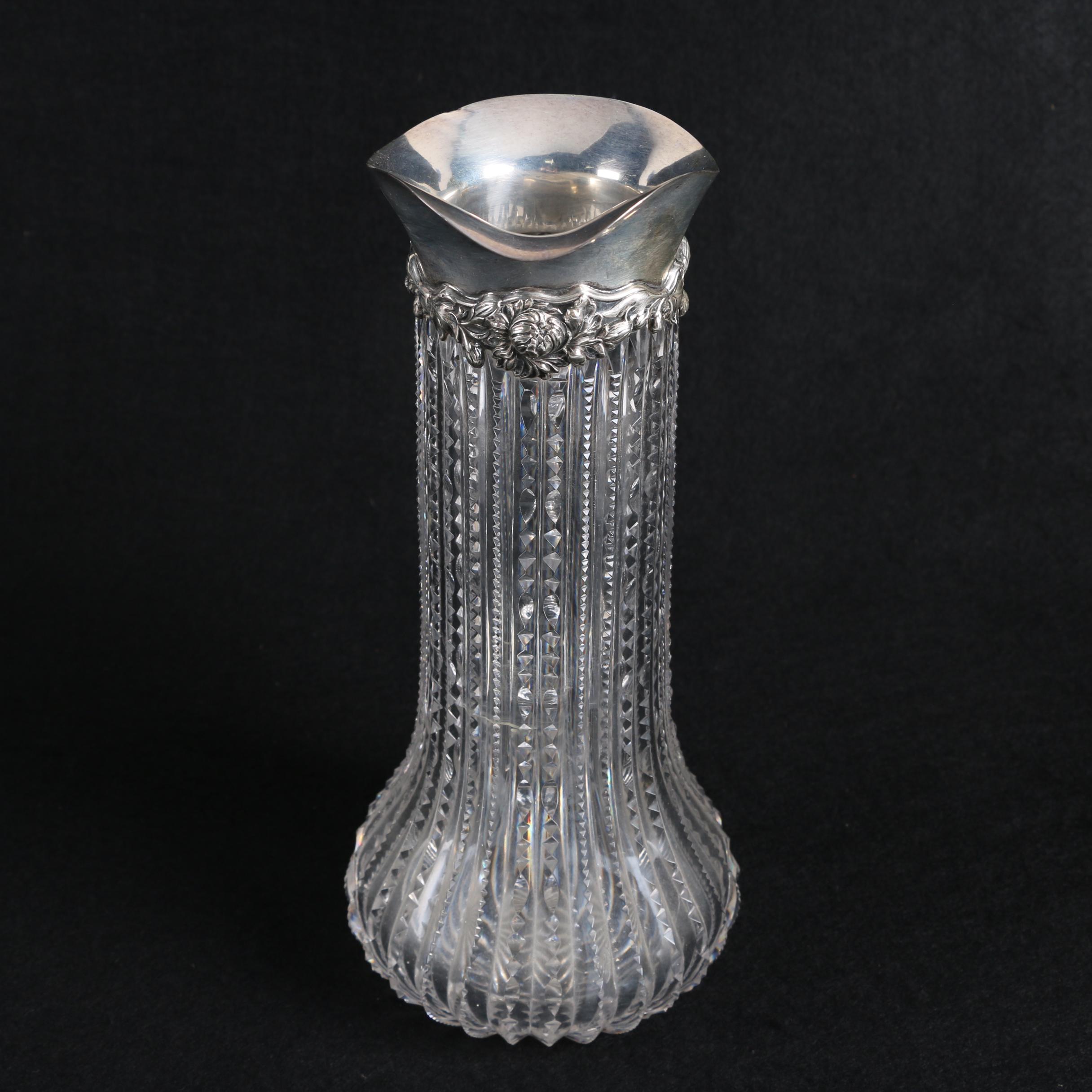 Gorham Sterling Silver and Crystal Pitcher