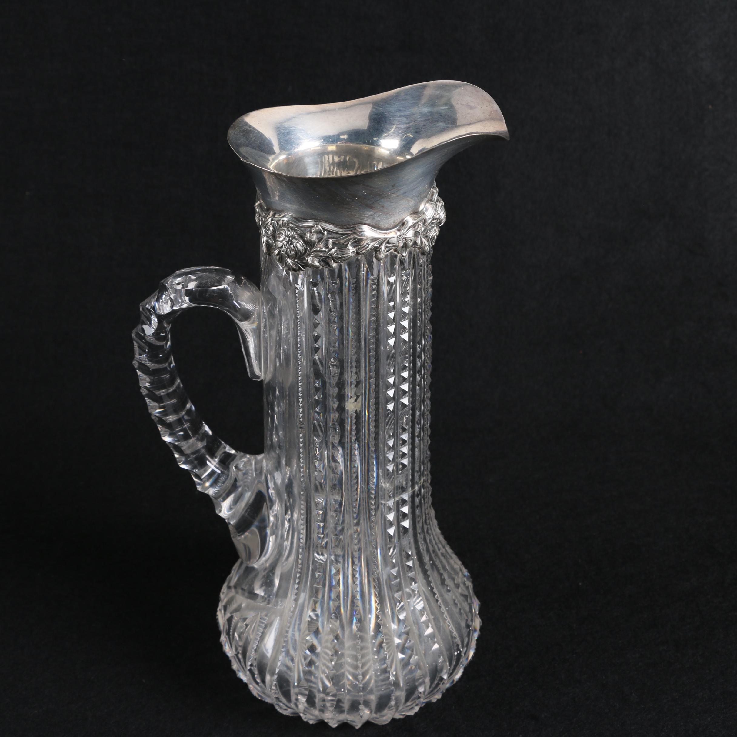Gorham Sterling Silver and Crystal Pitcher