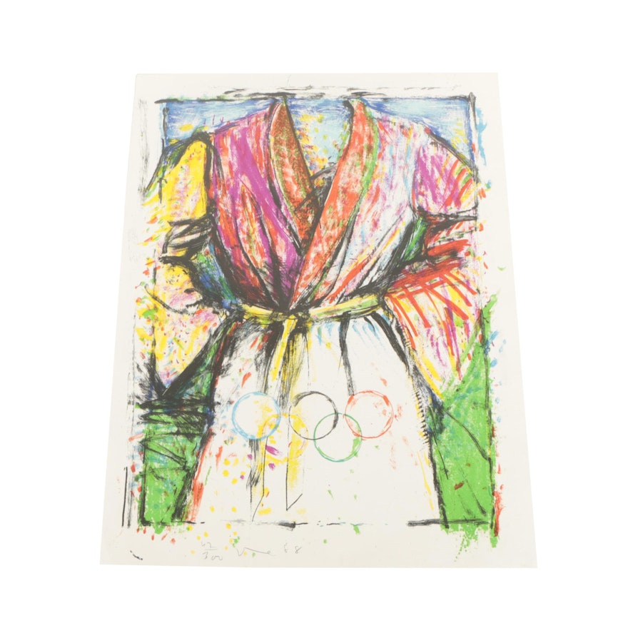 Jim Dine Color Lithograph "Olympic Robe"