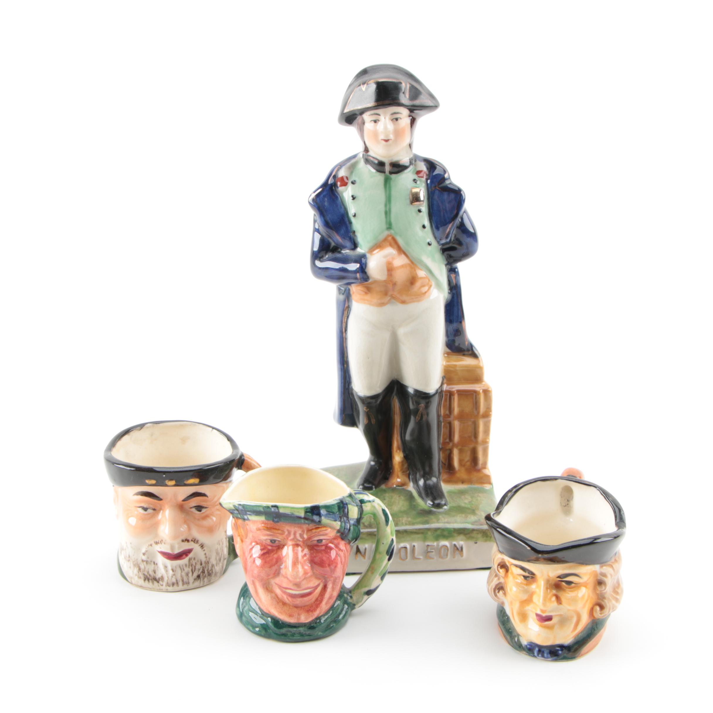 Vintage "Napoleon" Porcelain Figurine with Character Jugs