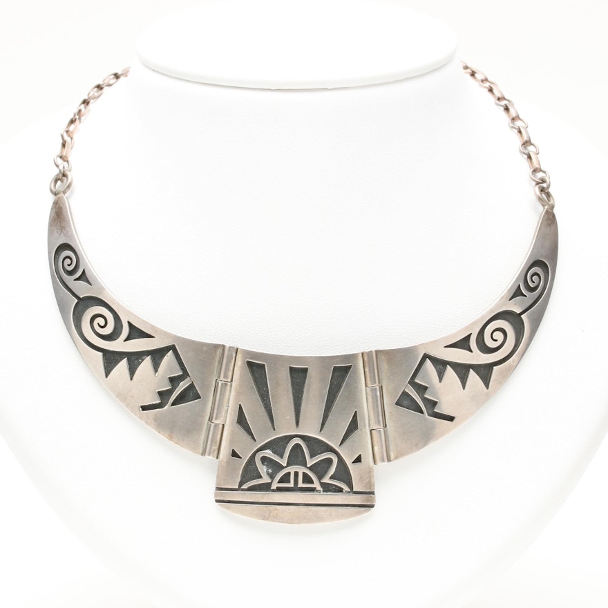 Vintage Arthur Lomayestewa Hopi Sterling Silver Necklace