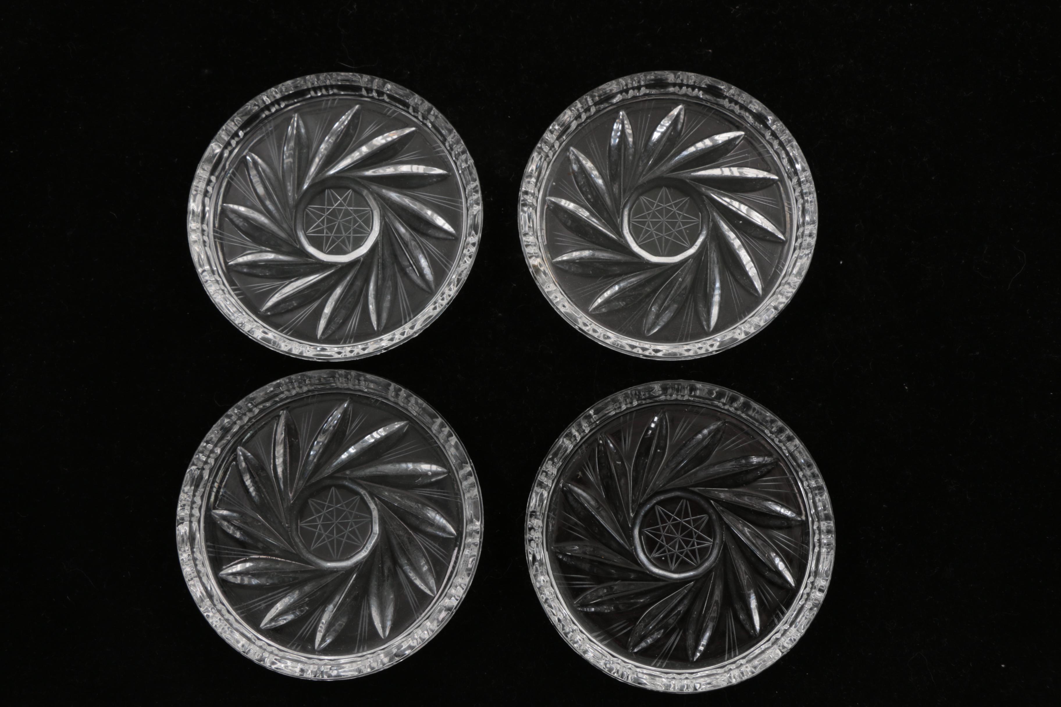 Set of Pressed and Cut Crystal Coasters