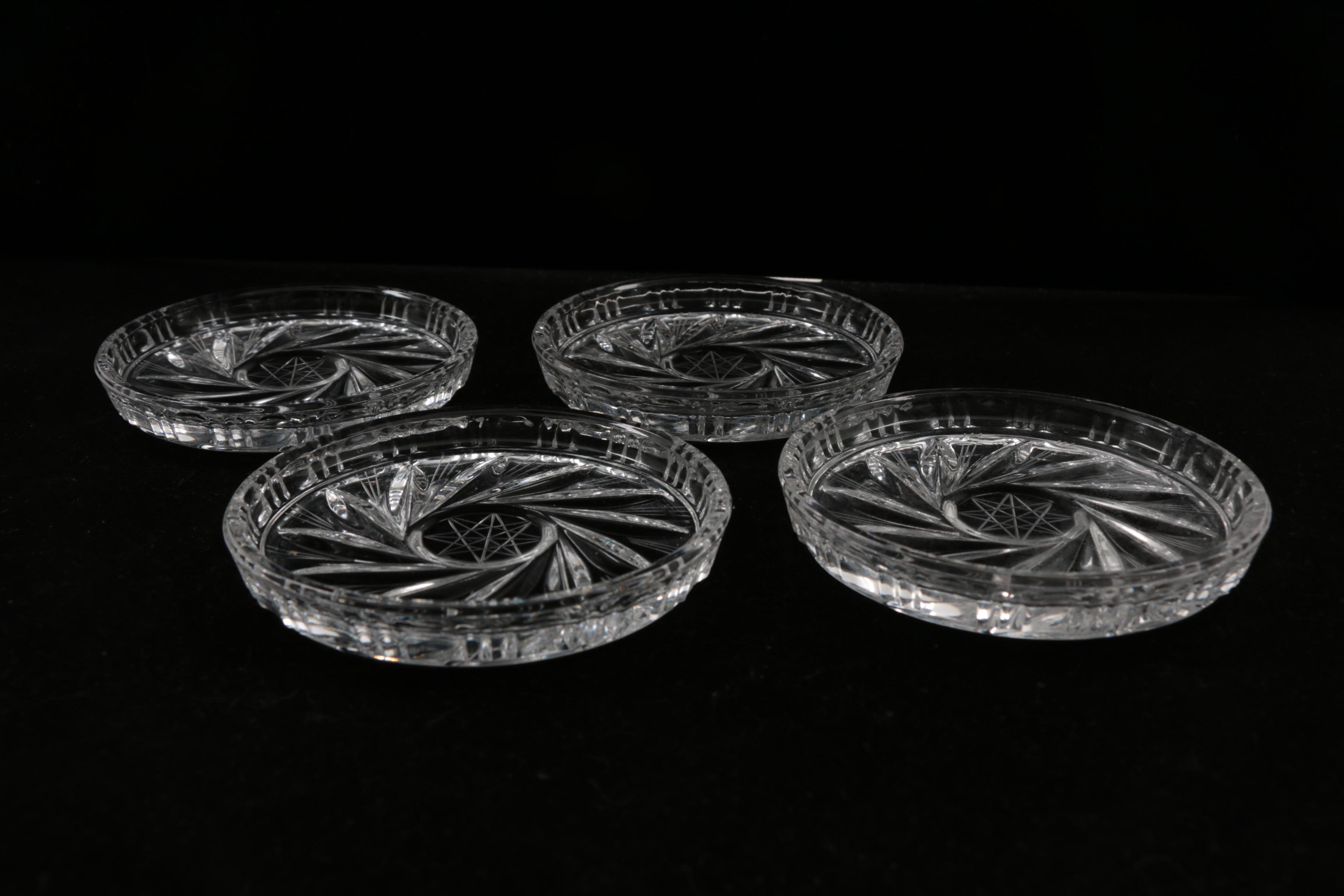 Set of Pressed and Cut Crystal Coasters