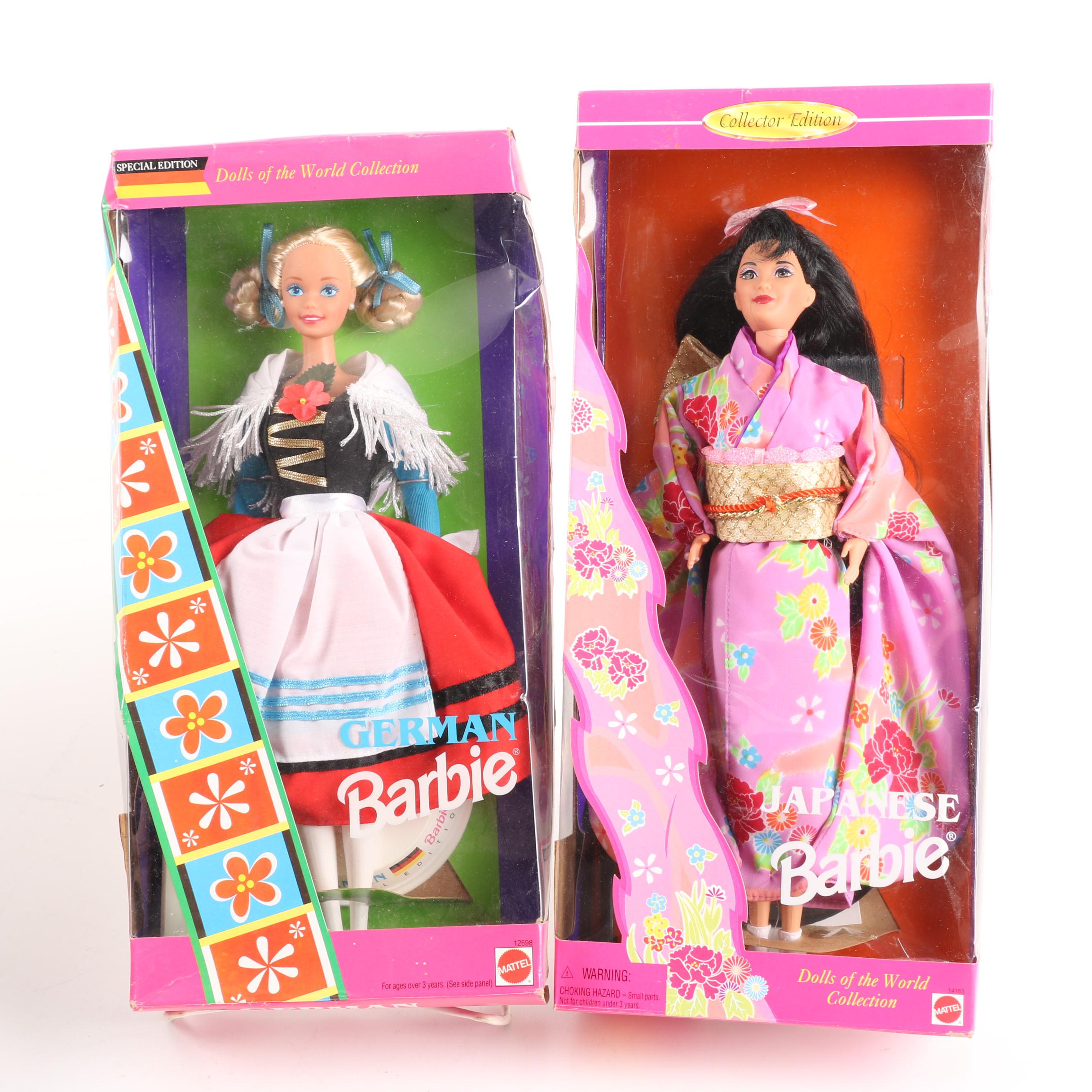 2000s Mattel Barbie Dolls with Vintage Playsets and Outfits