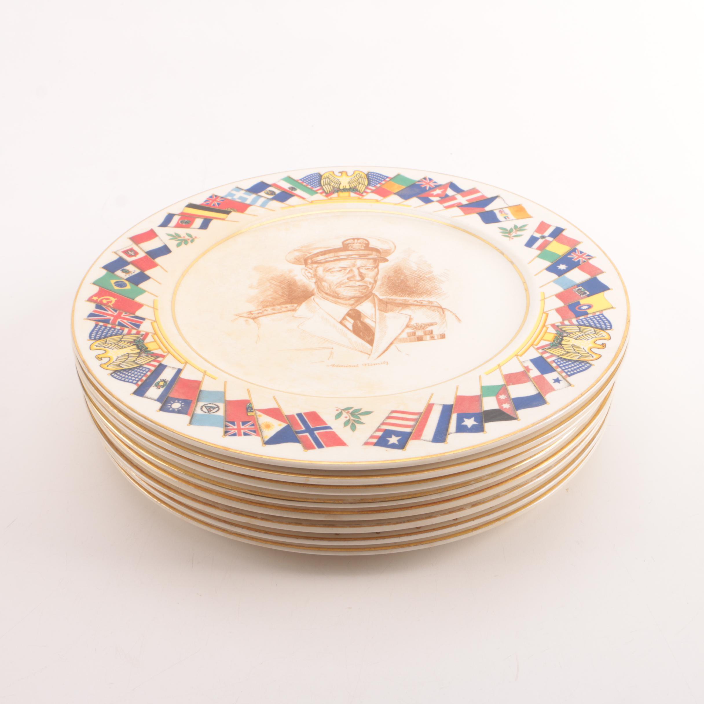 Vintage Old Colony China Co. "Allied Nations" Commemorative Plates