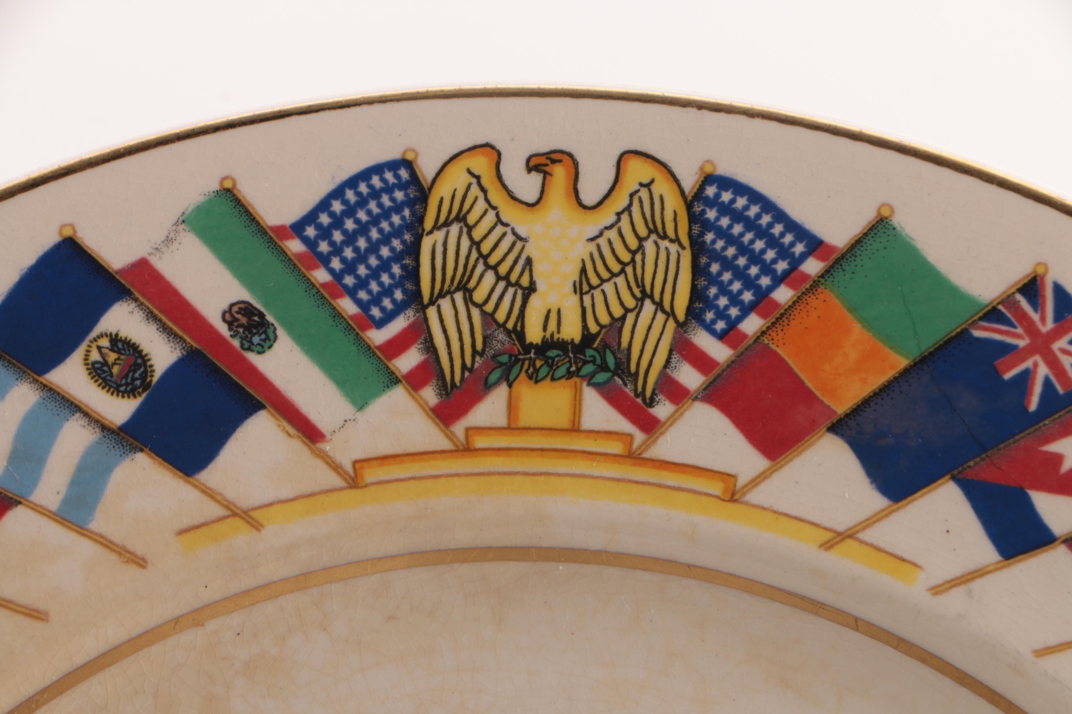 Vintage Old Colony China Co. "Allied Nations" Commemorative Plates